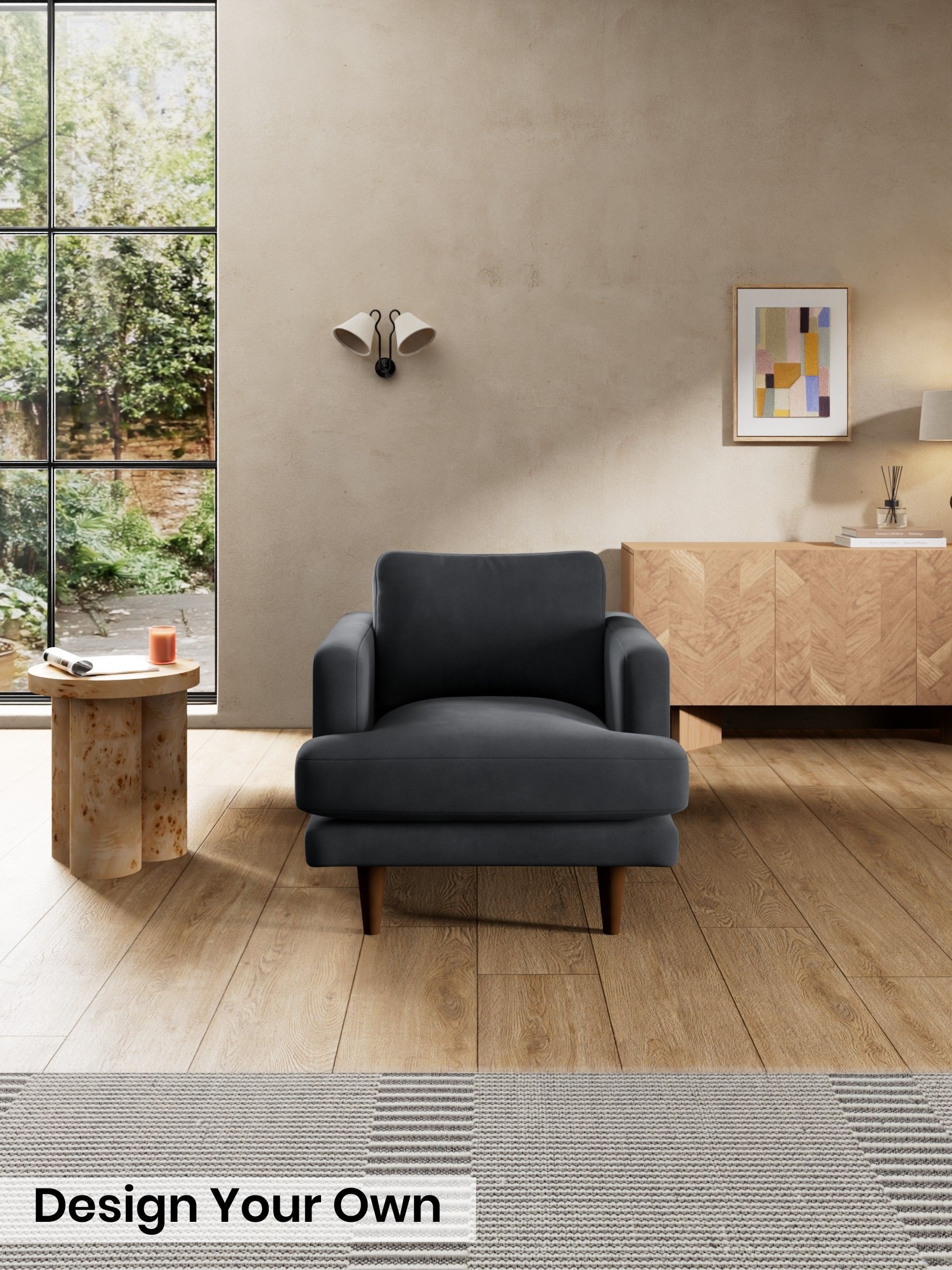 Matt Velvet Easy Clean/Charcoal Grey - Otis By Made