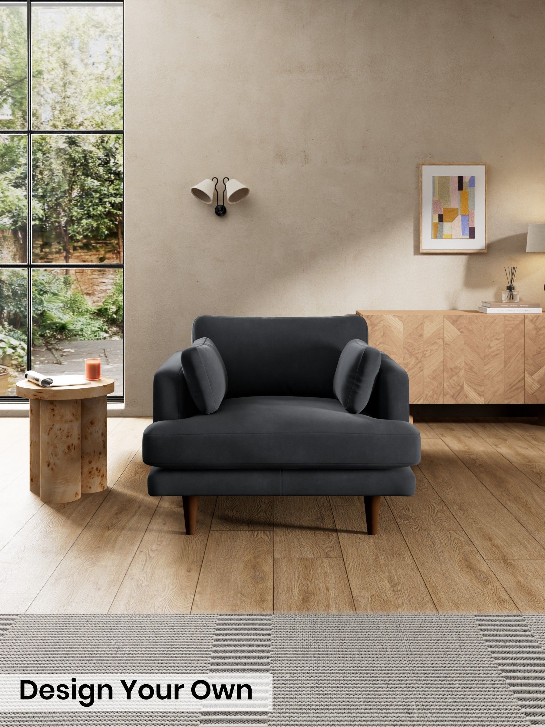 Matt Velvet Easy Clean/Charcoal Grey - Otis By Made