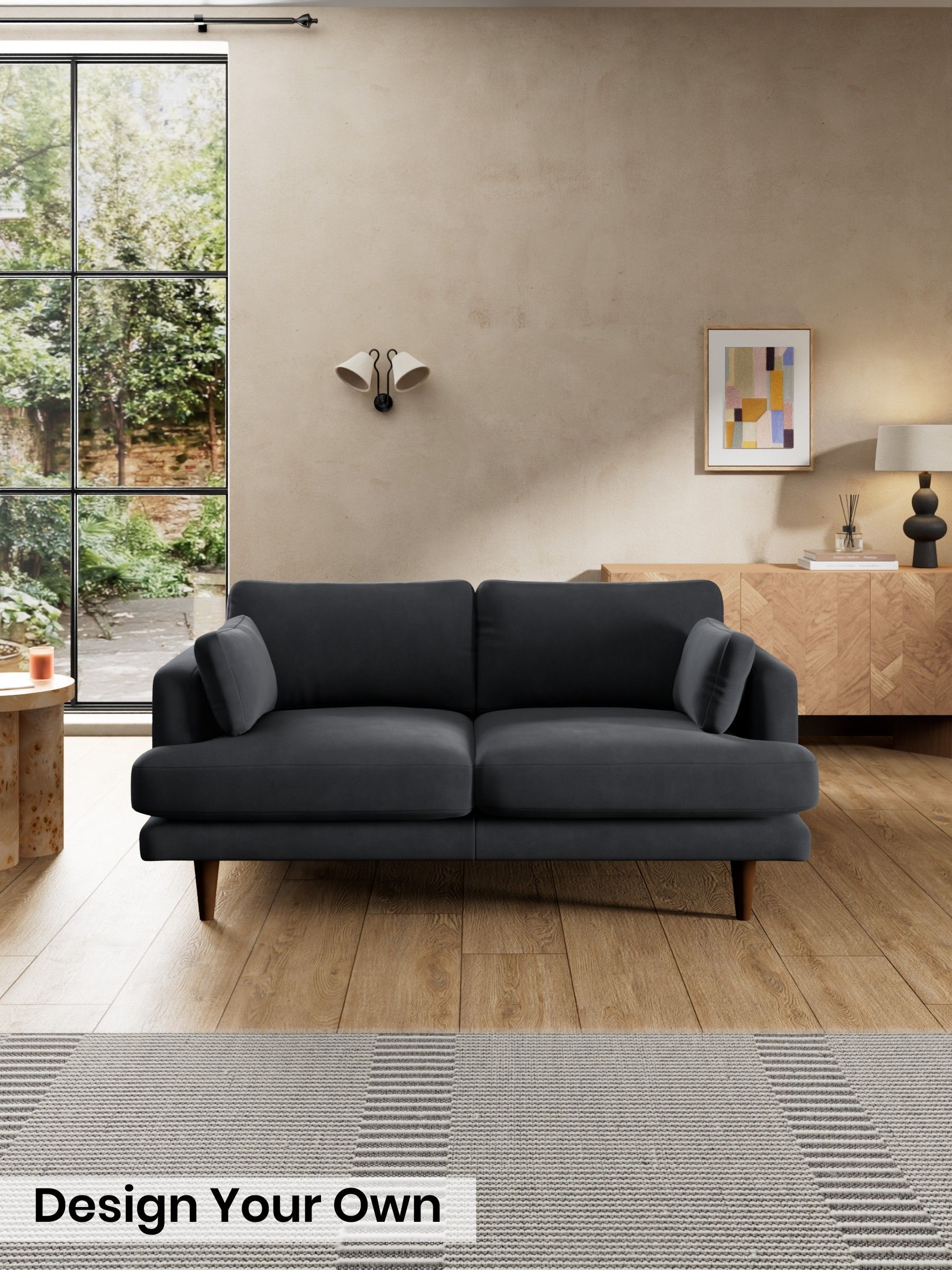 Matt Velvet Easy Clean/Charcoal Grey - Otis By Made