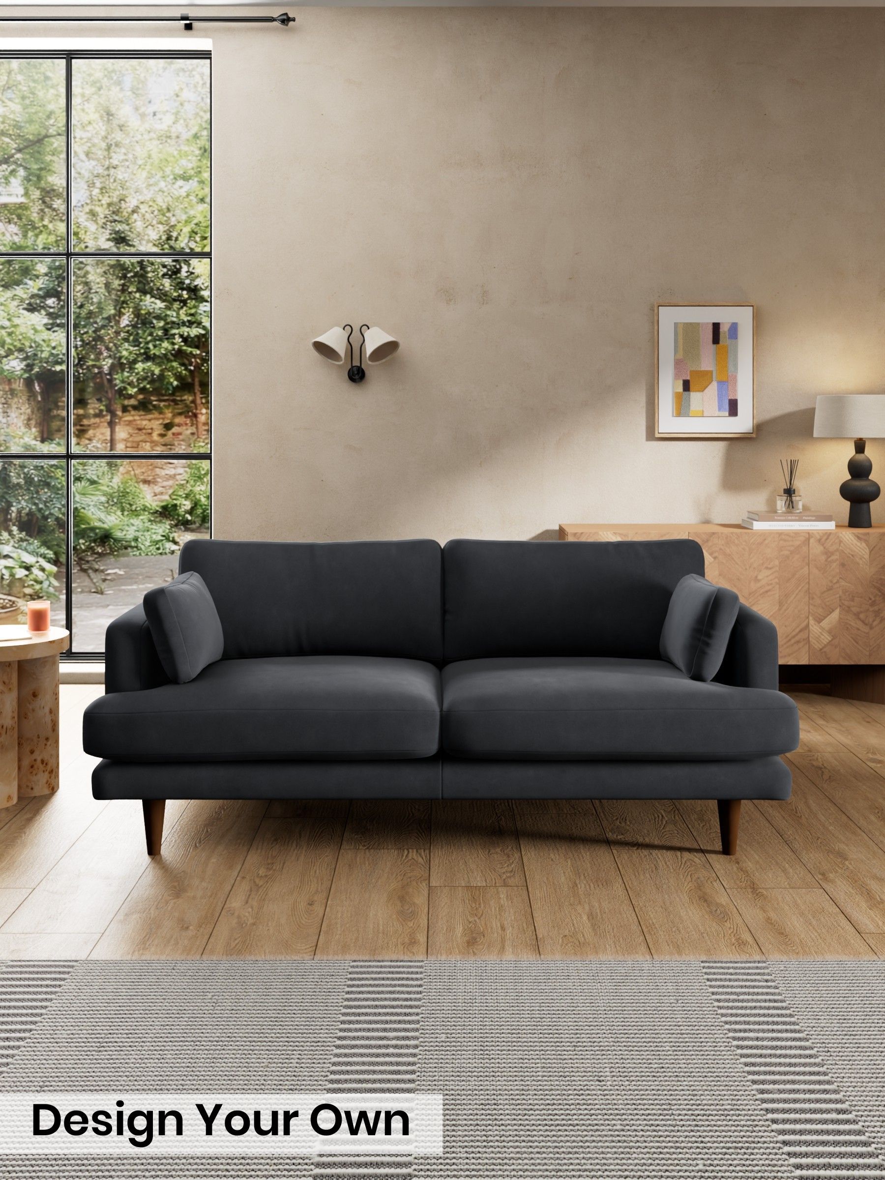 Matt Velvet Easy Clean/Charcoal Grey - Otis By Made