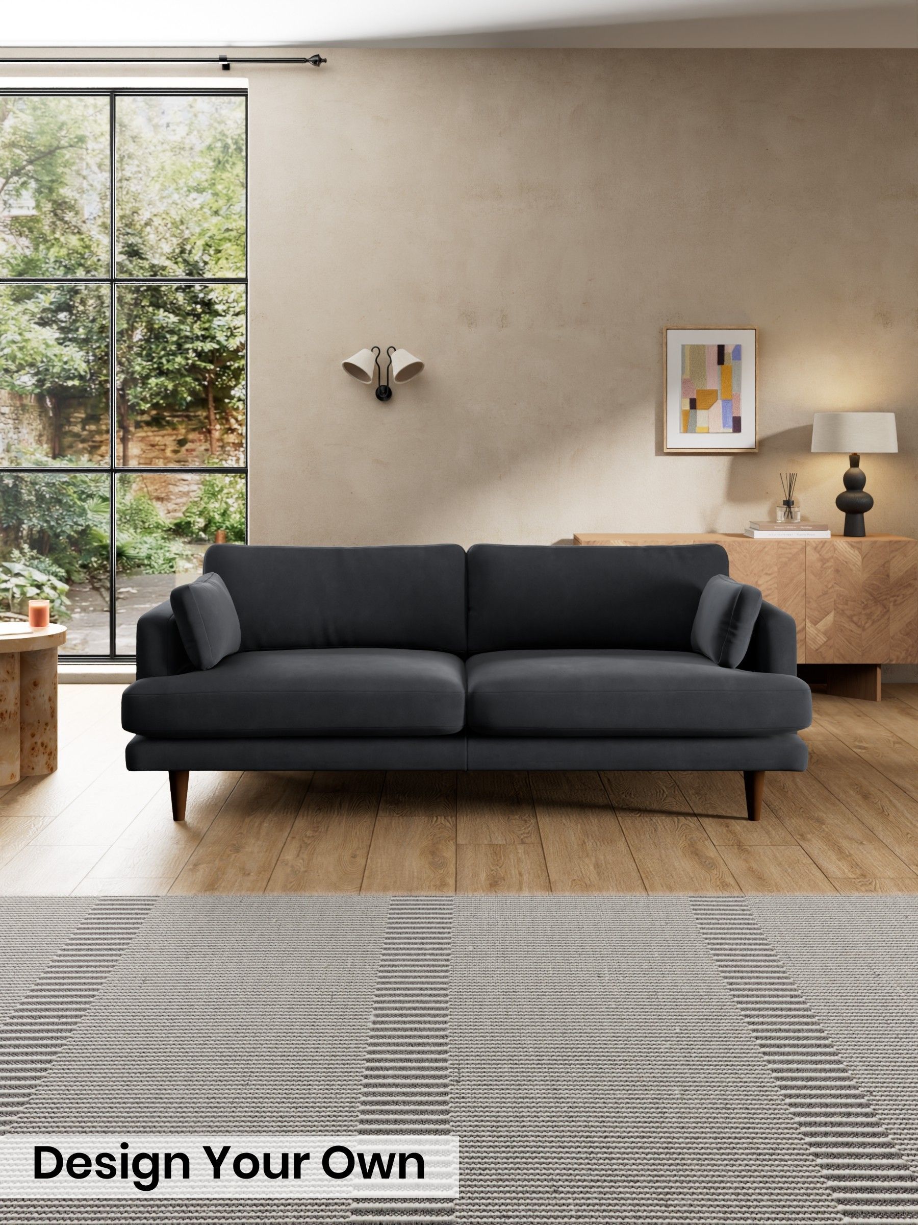 Matt Velvet Easy Clean/Charcoal Grey - Otis By Made