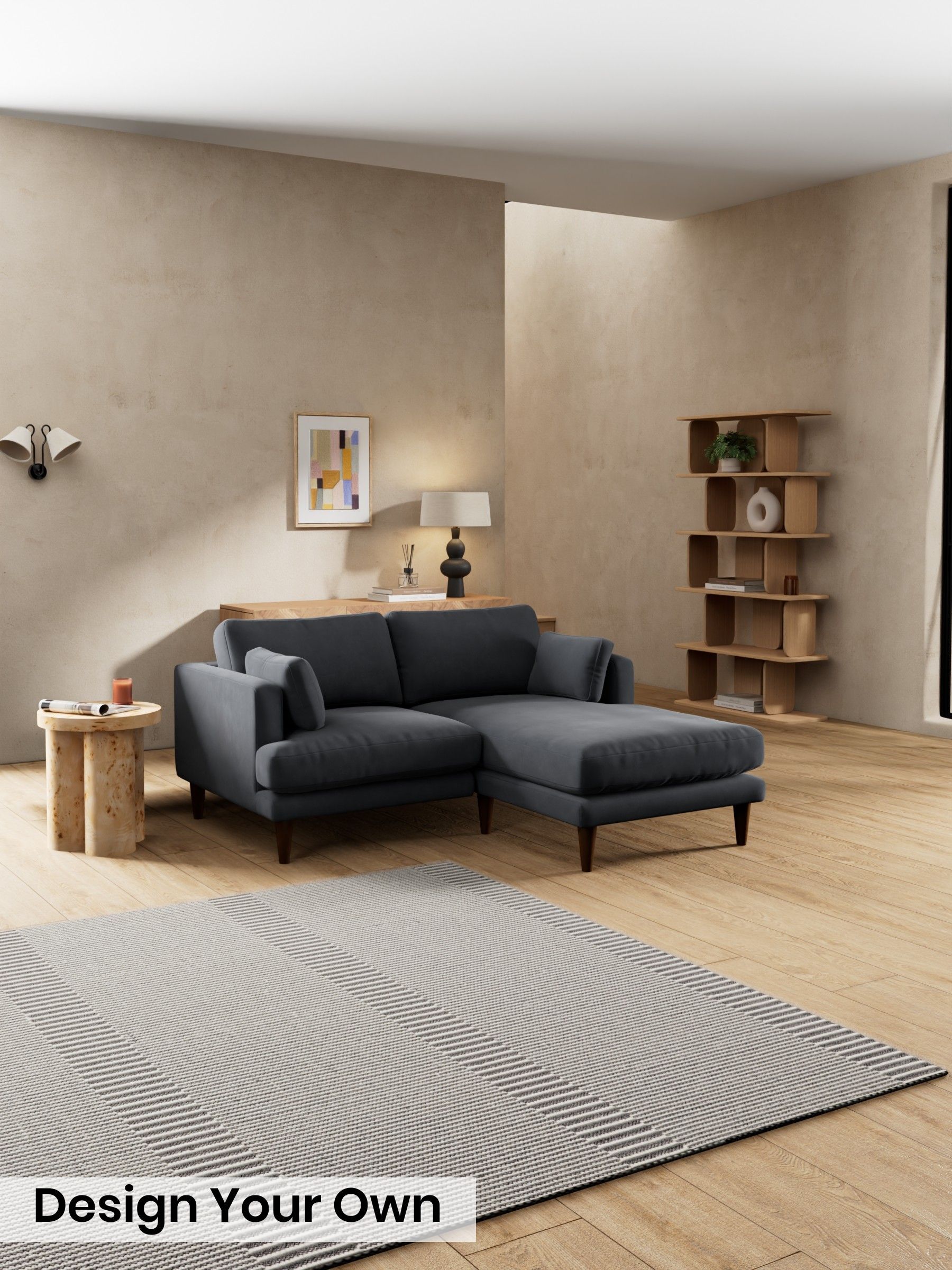 Matt Velvet Easy Clean/Charcoal Grey - Otis By Made