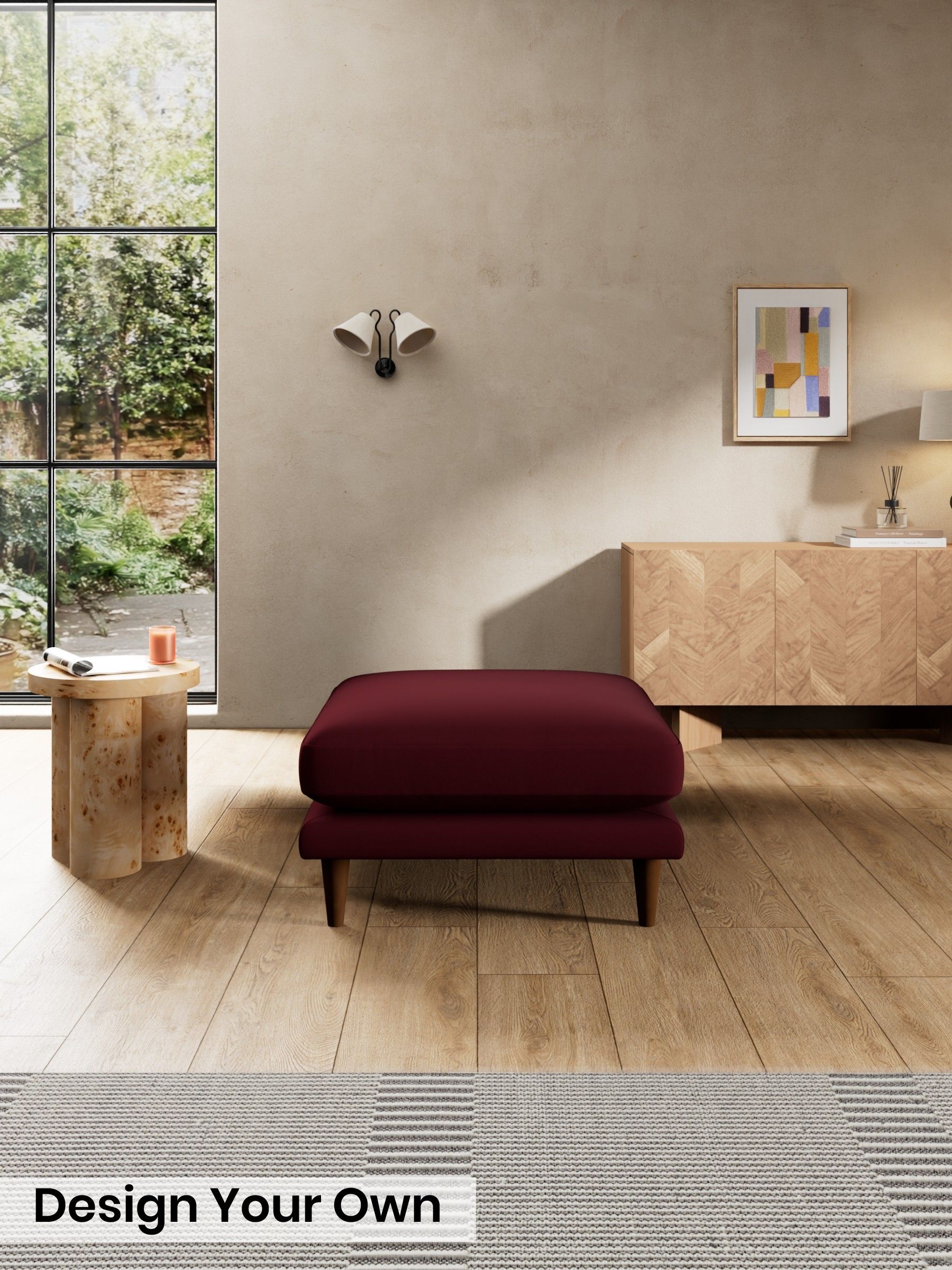 Matt Velvet Easy Clean/Deep Burgundy Red - Otis By Made