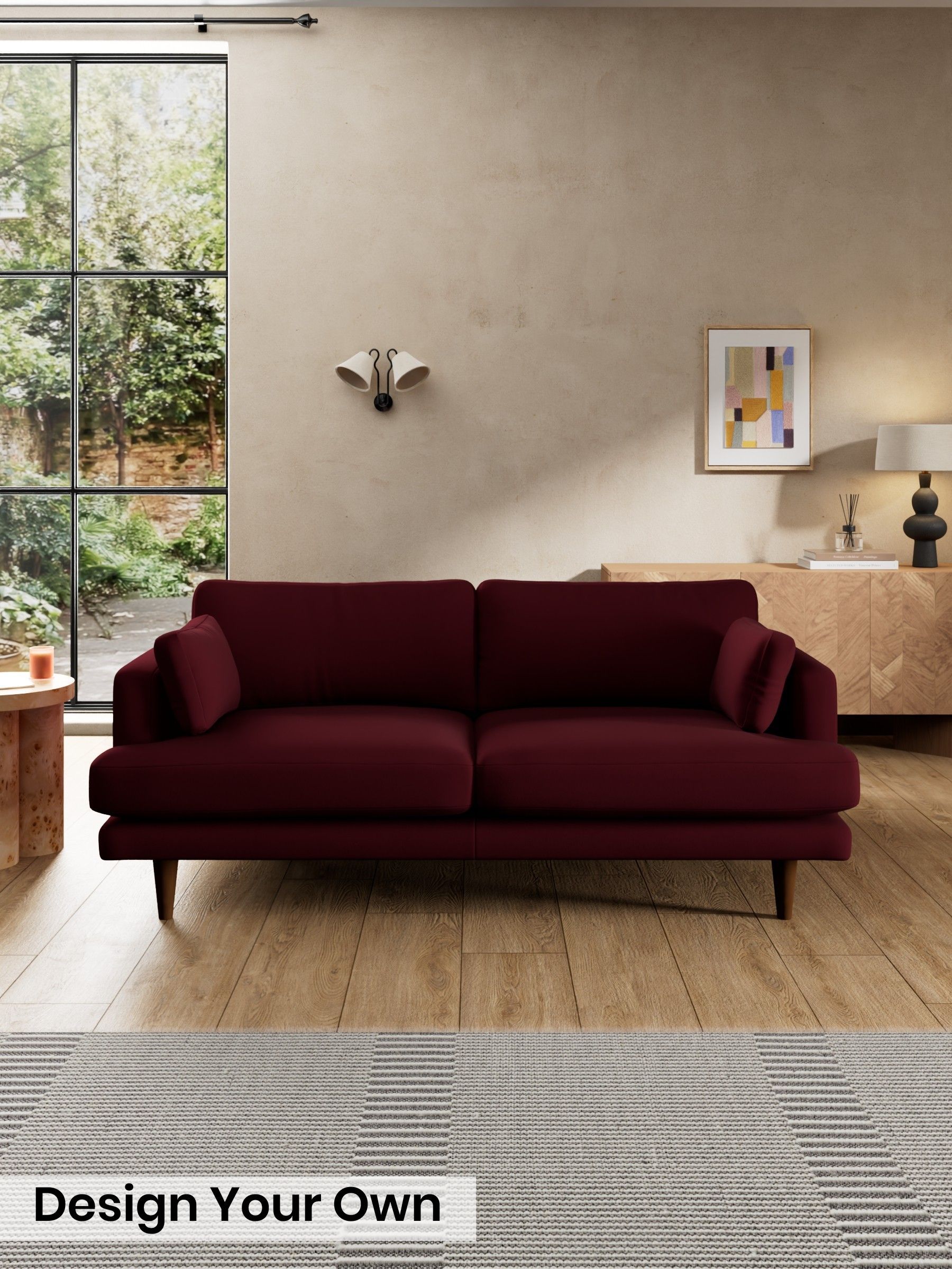 Matt Velvet Easy Clean/Deep Burgundy Red - Otis By Made