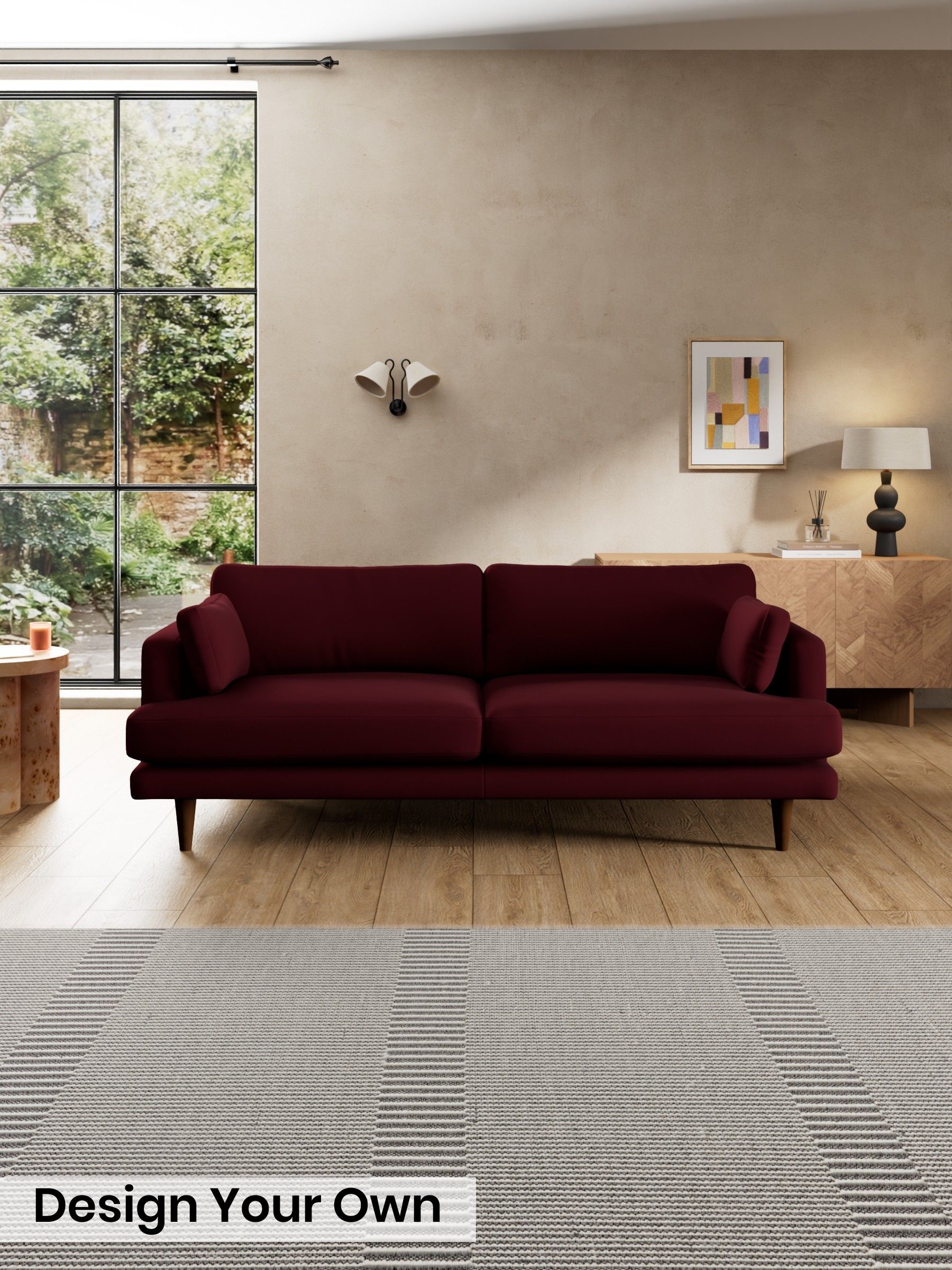 Matt Velvet Easy Clean/Deep Burgundy Red - Otis By Made