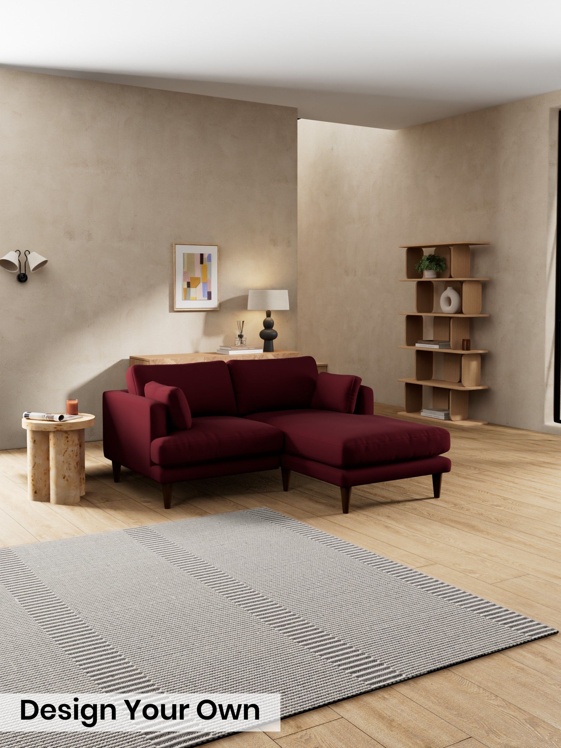 Matt Velvet Easy Clean/Deep Burgundy Red - Otis By Made