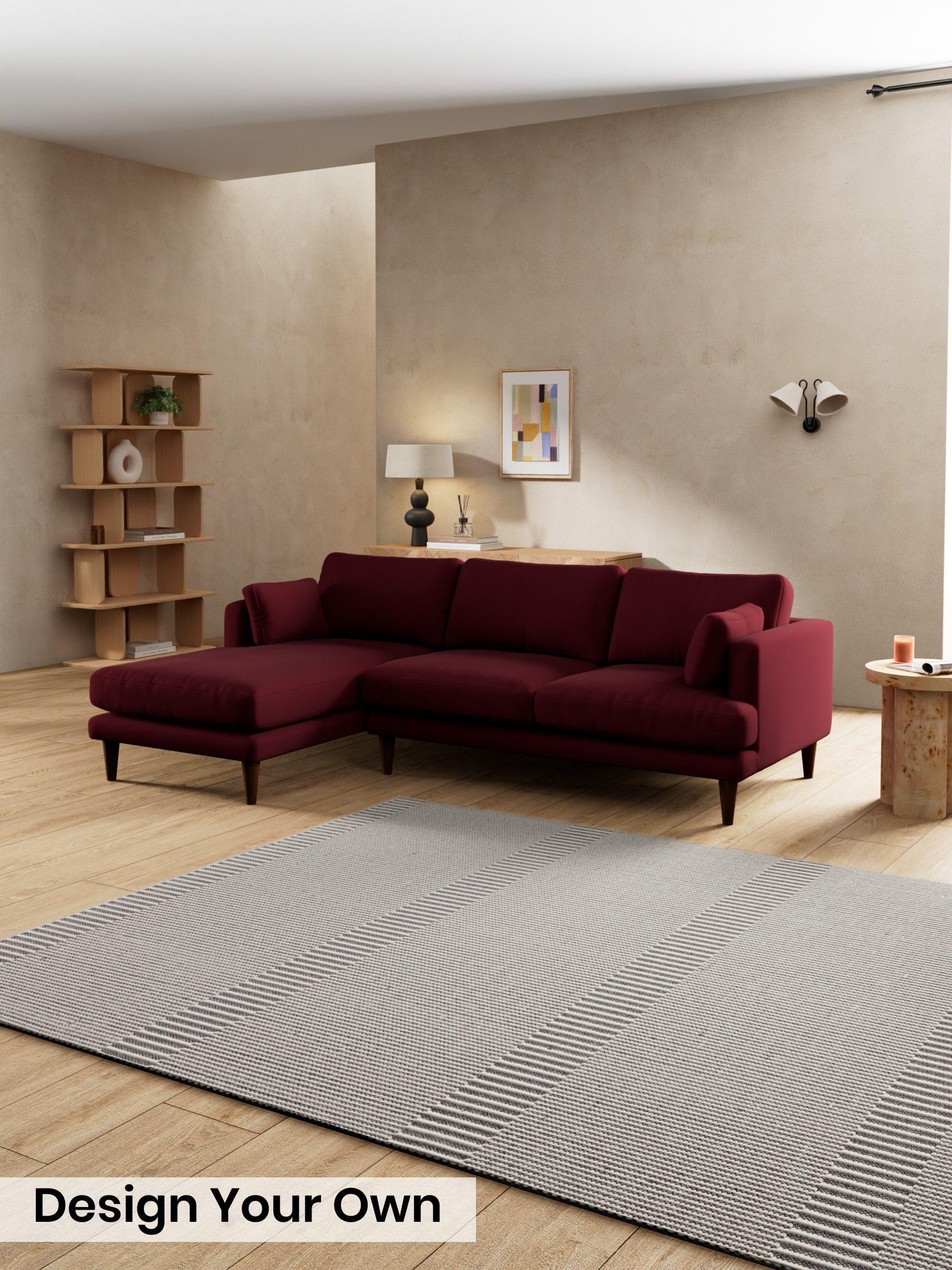 Matt Velvet Easy Clean/Deep Burgundy Red - Otis By Made