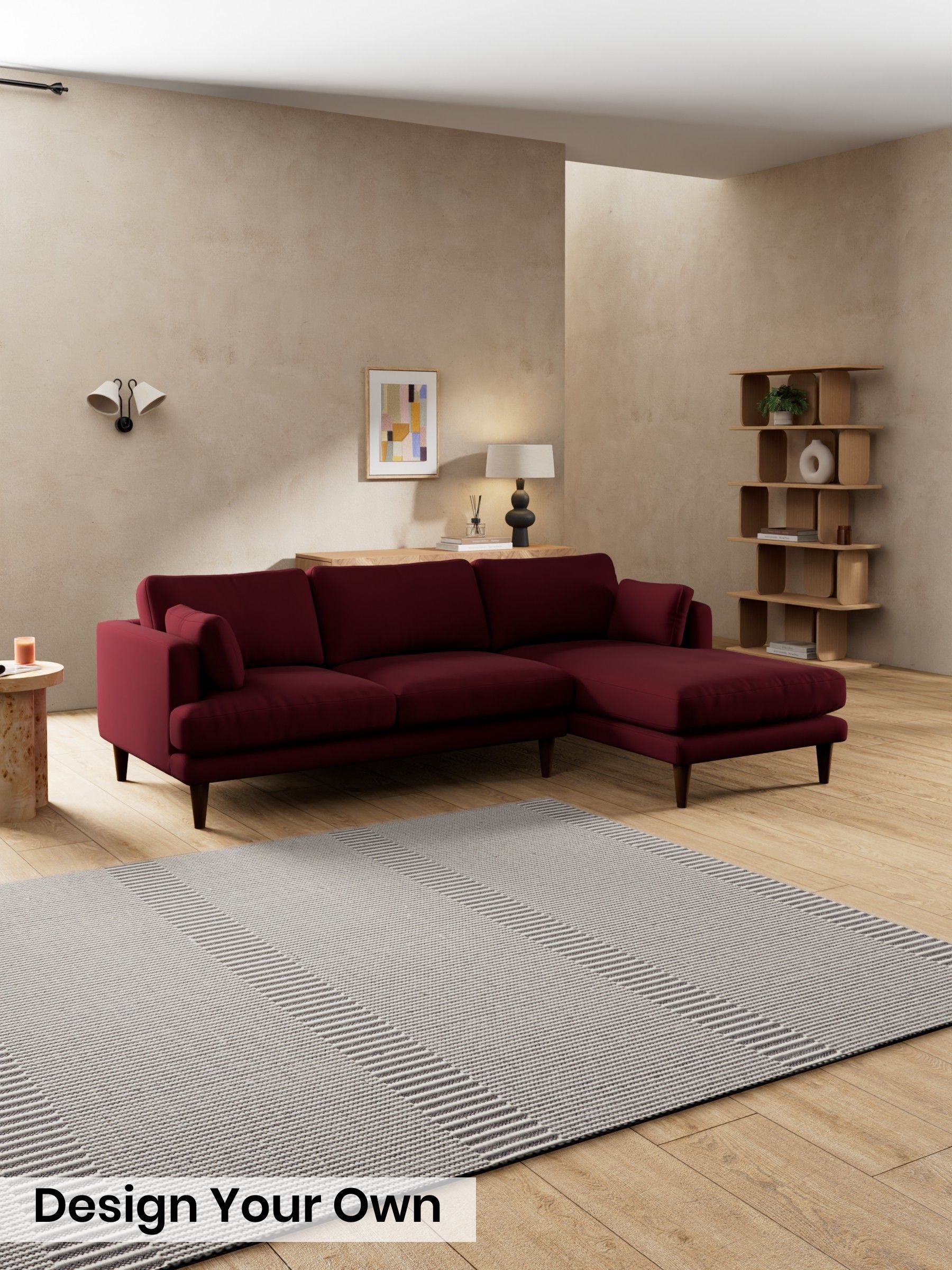 Matt Velvet Easy Clean/Deep Burgundy Red - Otis By Made