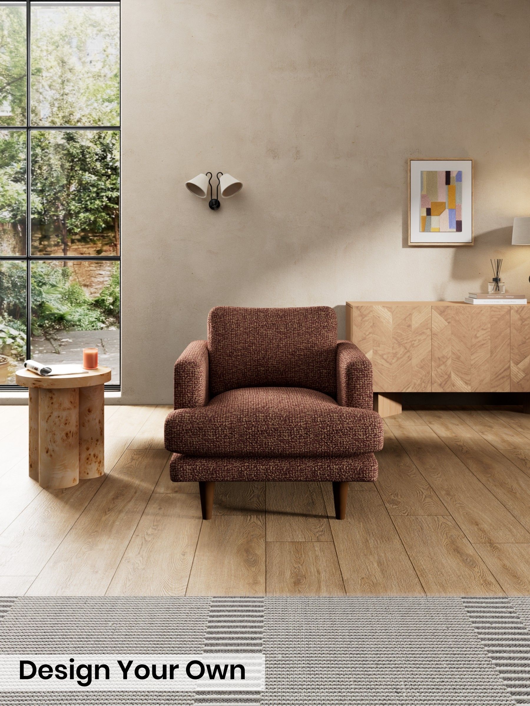 Tonal Boucle/Maroon Red and Light Caramel - Otis By Made