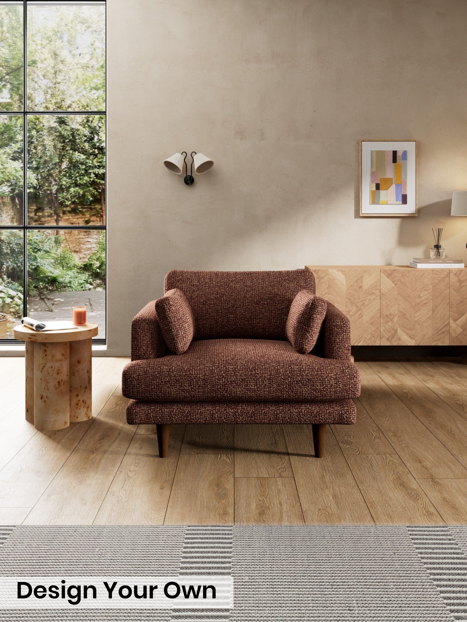 Tonal Boucle/Maroon Red and Light Caramel - Otis By Made