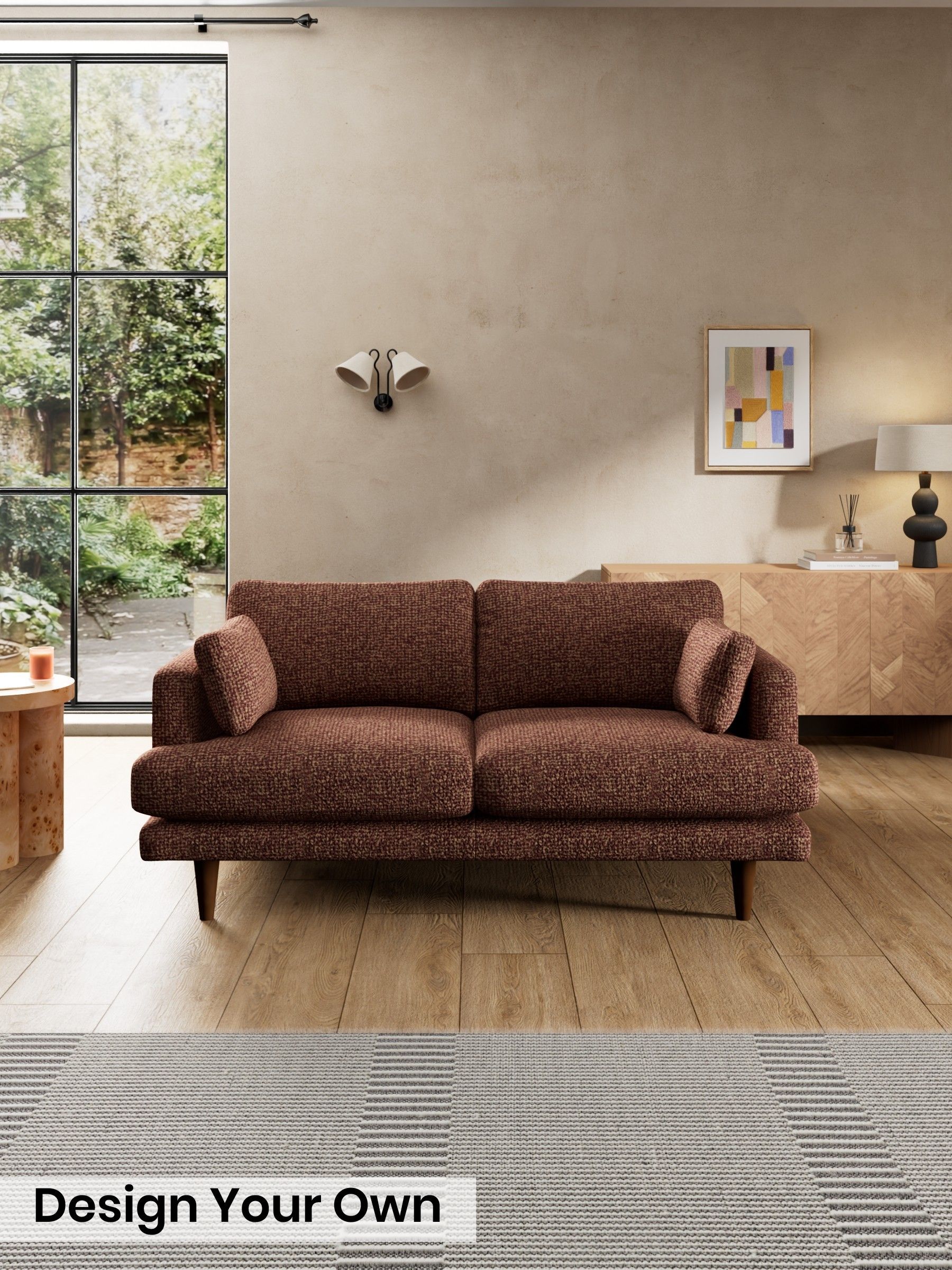 Tonal Boucle/Maroon Red and Light Caramel - Otis By Made