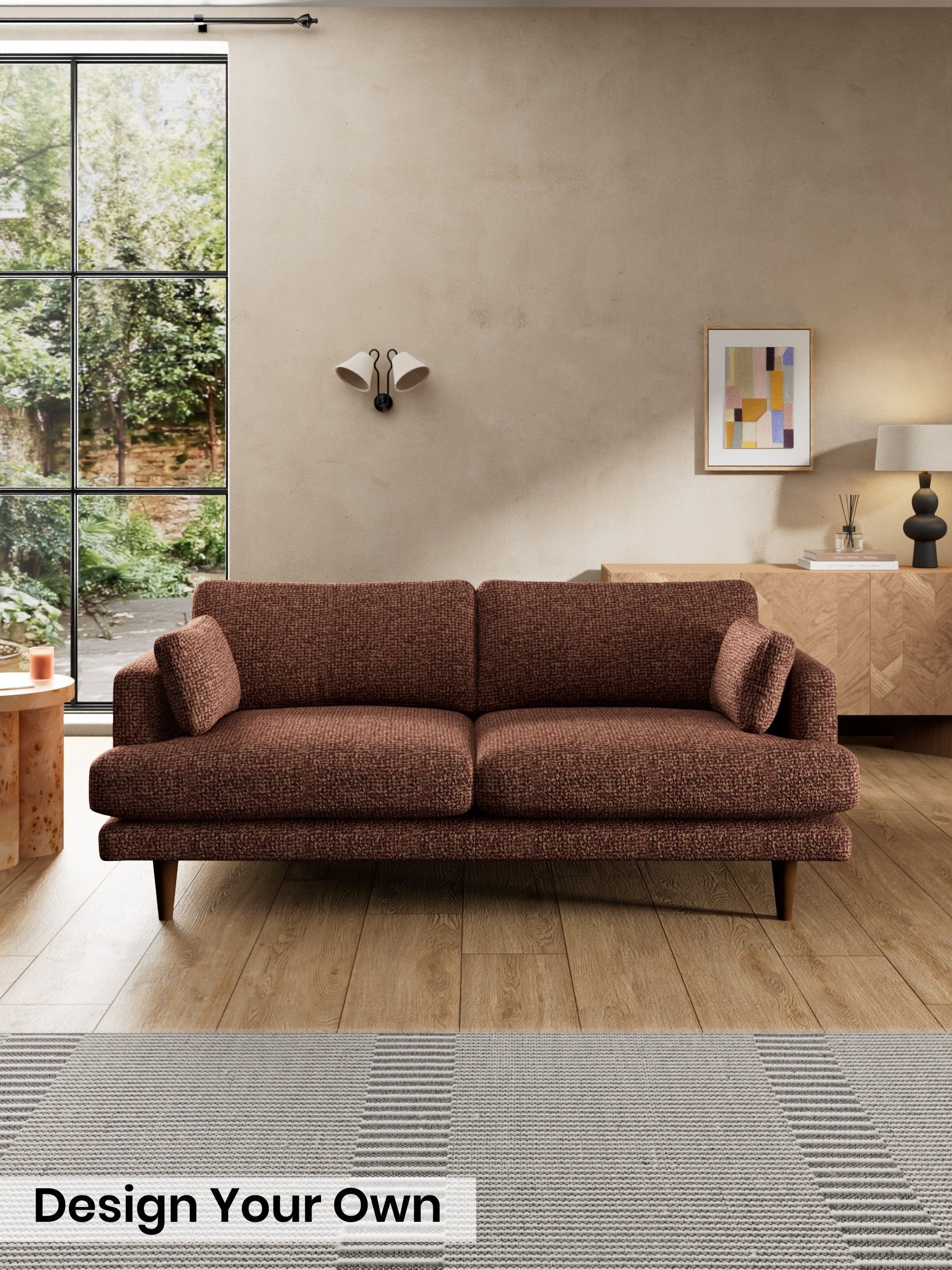 Tonal Boucle/Maroon Red and Light Caramel - Otis By Made