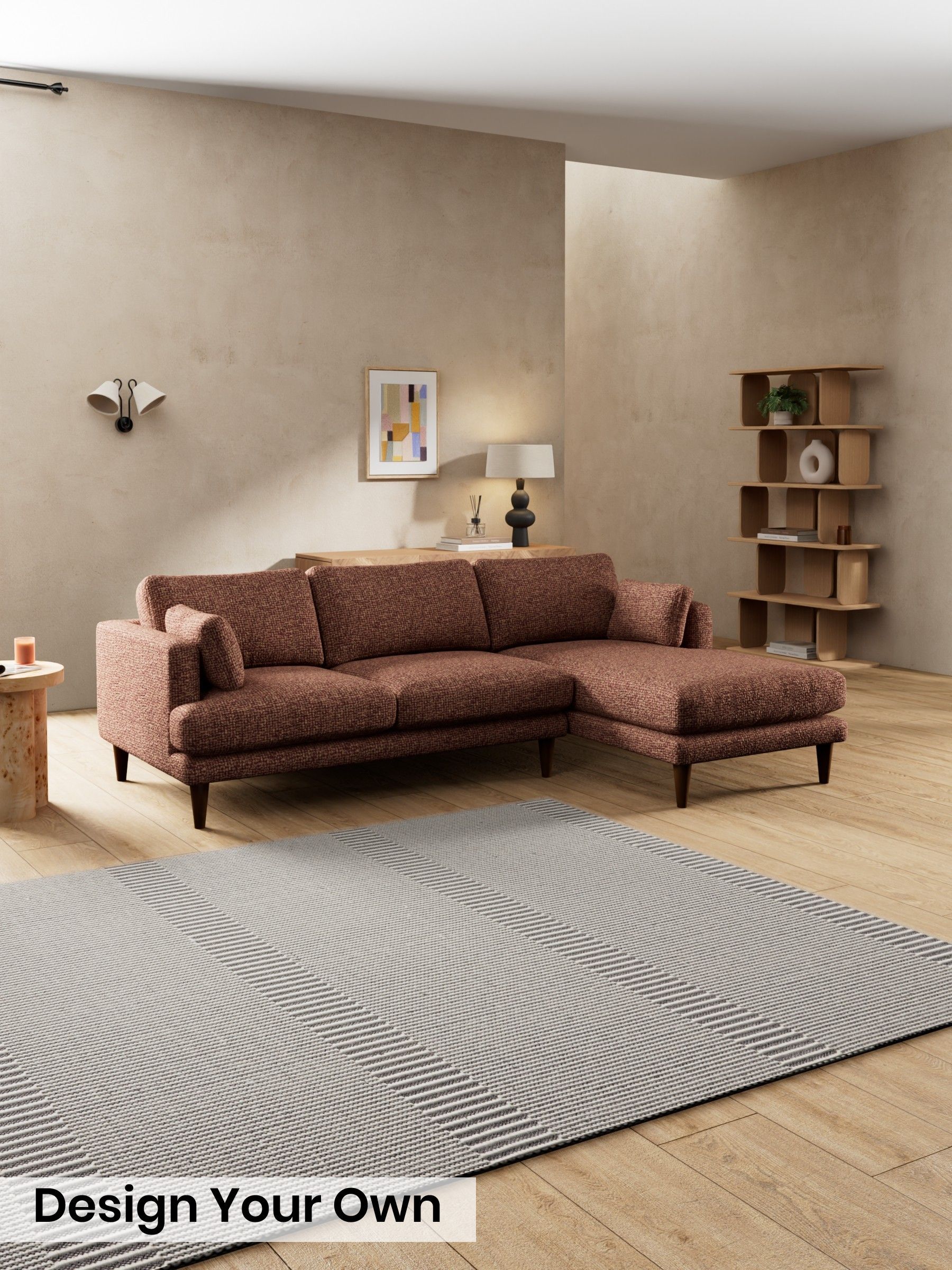 Tonal Boucle/Maroon Red and Light Caramel - Otis By Made