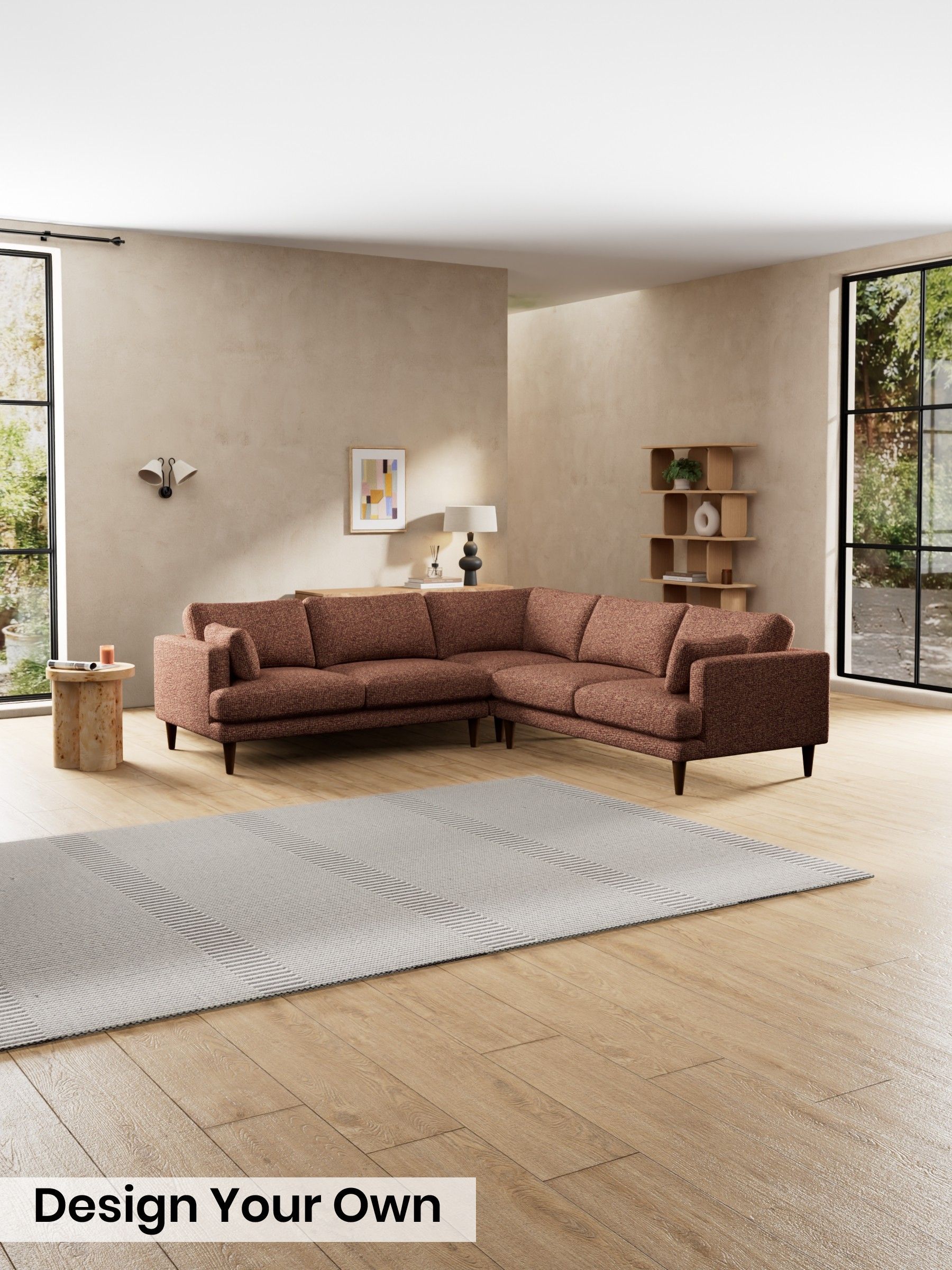 Tonal Boucle/Maroon Red and Light Caramel - Otis By Made