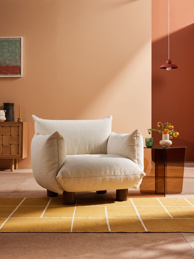Jude Accent Chair in Ivory Boucle (518309) | £599