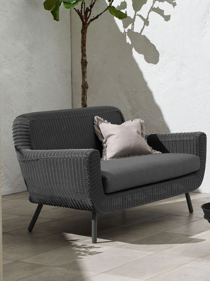 Jonah Garden 2 Seater Sofa Polyrattan in Dark Grey (519195) | £749