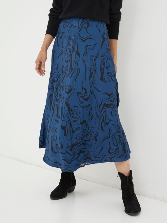 Blue Pat Marble Midi Skirt (524787) | £20