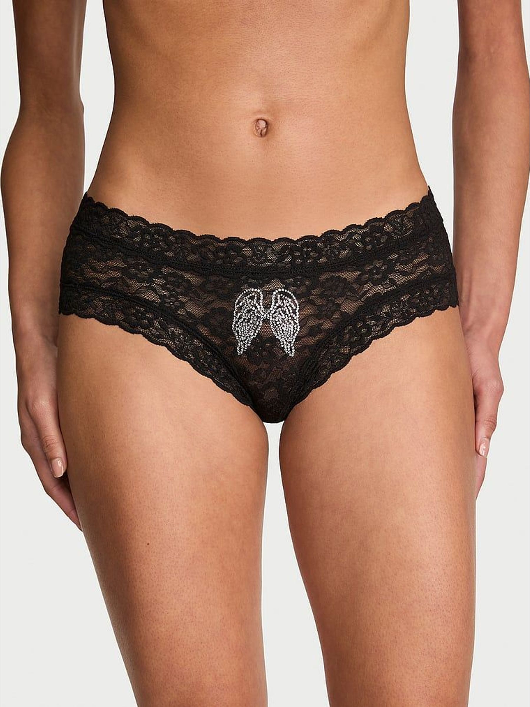 Black Angel Wings - Cheeky Sparkle Knickers