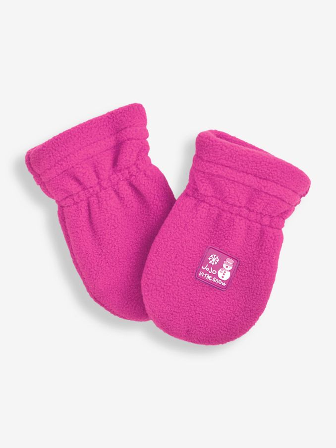 Fuchsia Pink Polarfleece Pop-On Mittens (535537) | £11.50