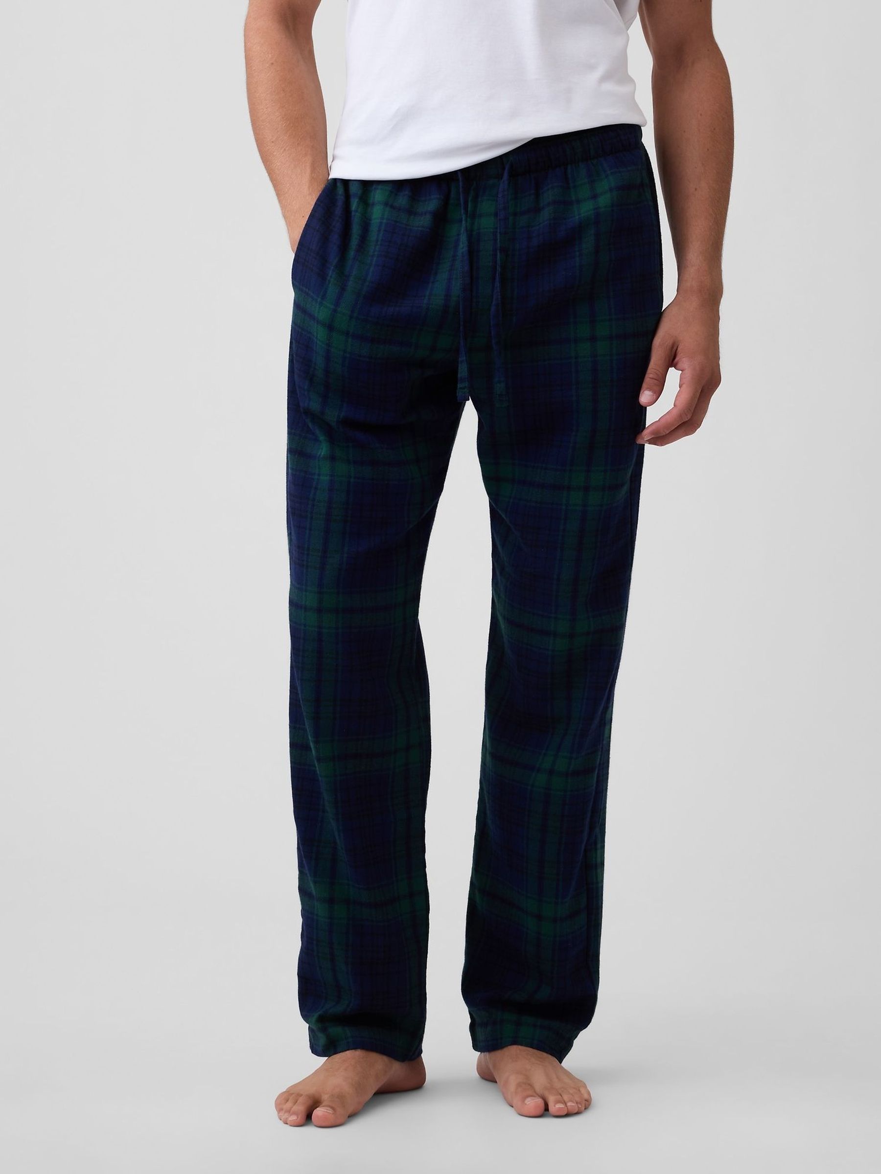 Navy Blue - Regular Relaxed Flannel Pyjama Bottoms