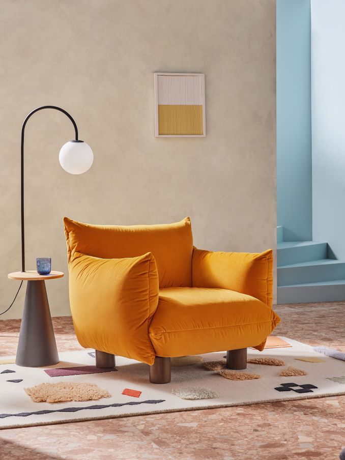 Jude Accent Chair in Honey Yellow Velvet (540168) | £525