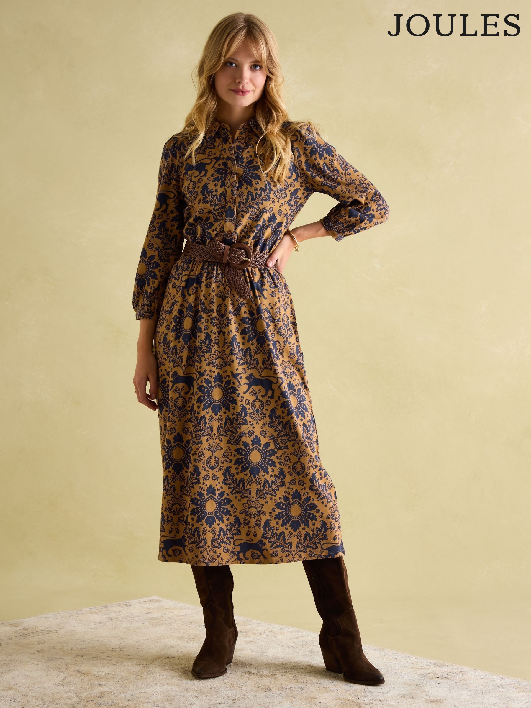Hazel Brown Floral Jersey Shirt Dress (542814) | £59.95