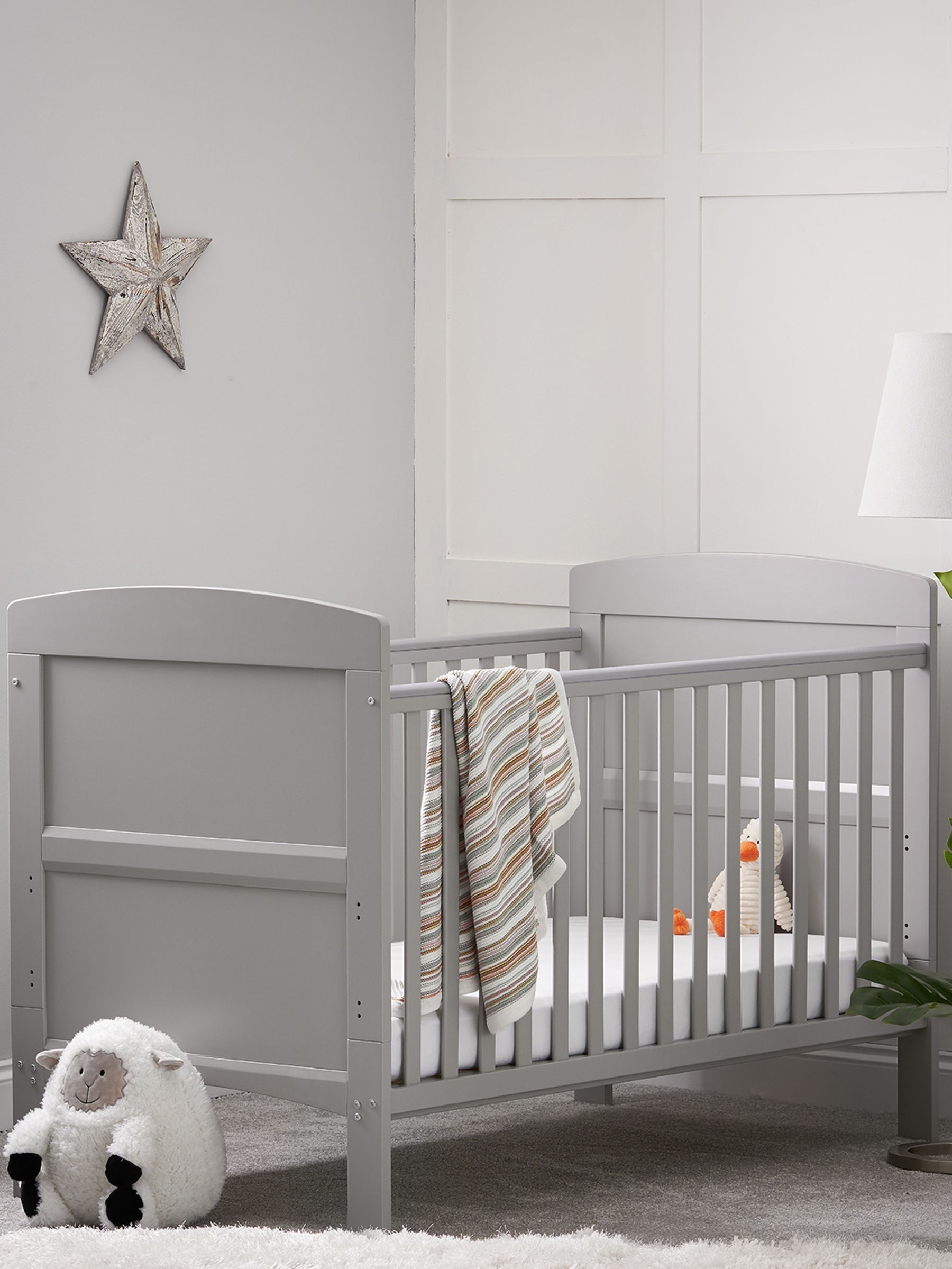 Obaby Grace Warm Grey Regular Cot Bed (543399) | £180