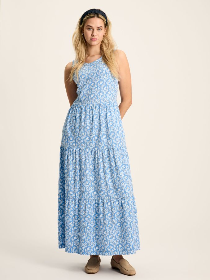 Jayne Blue Jersey Tiered Dress (551706) | £35