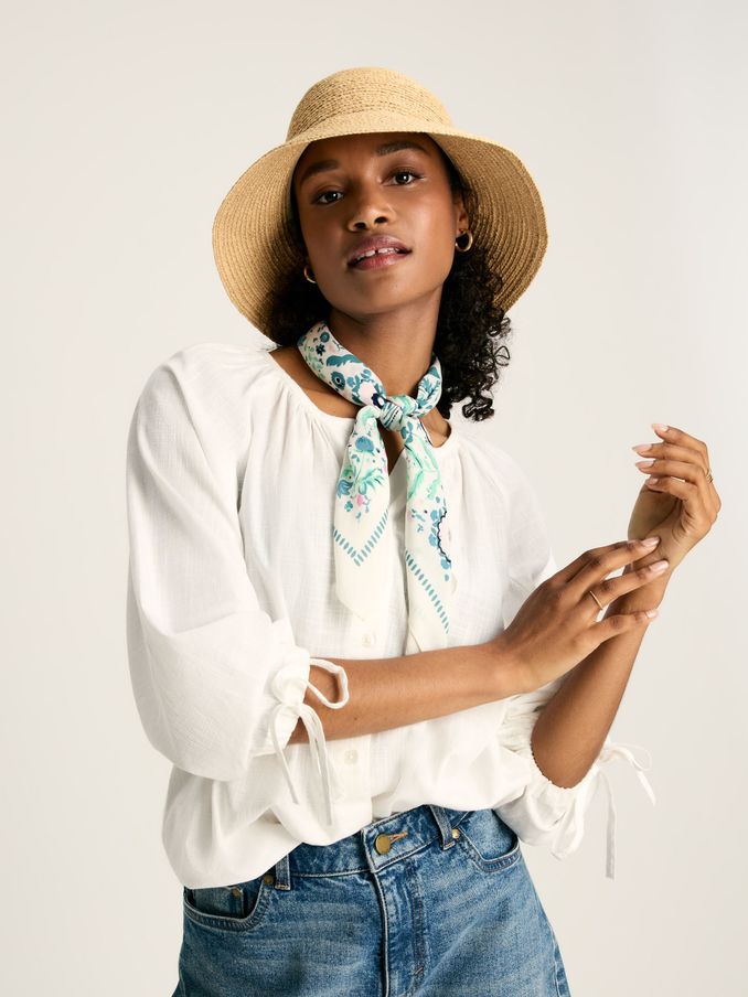 Sylvie White Tie Cuff Blouse (552161) | £33