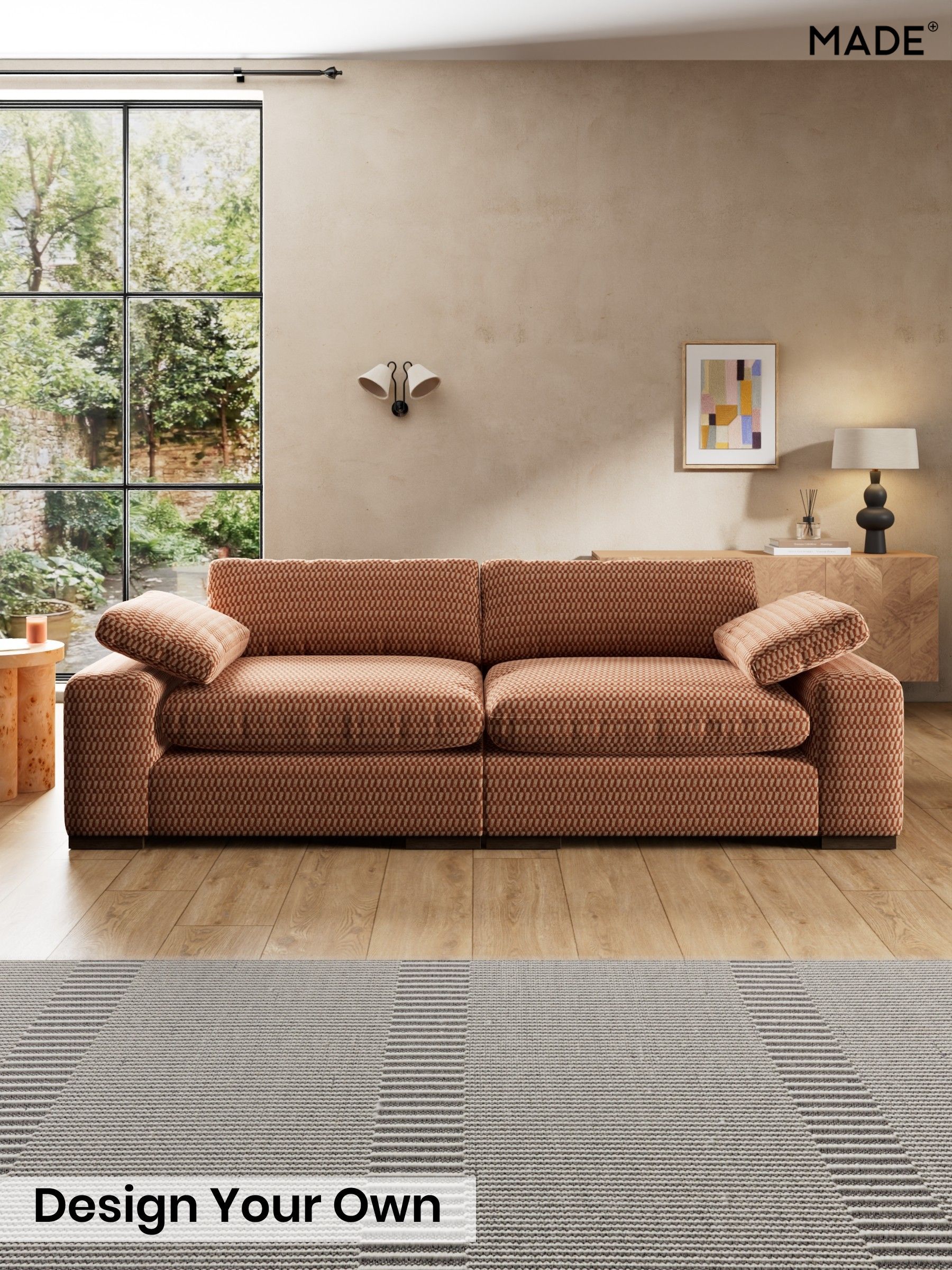 Lanzo Plush Weave/Rust Orange - Melbourne By Made