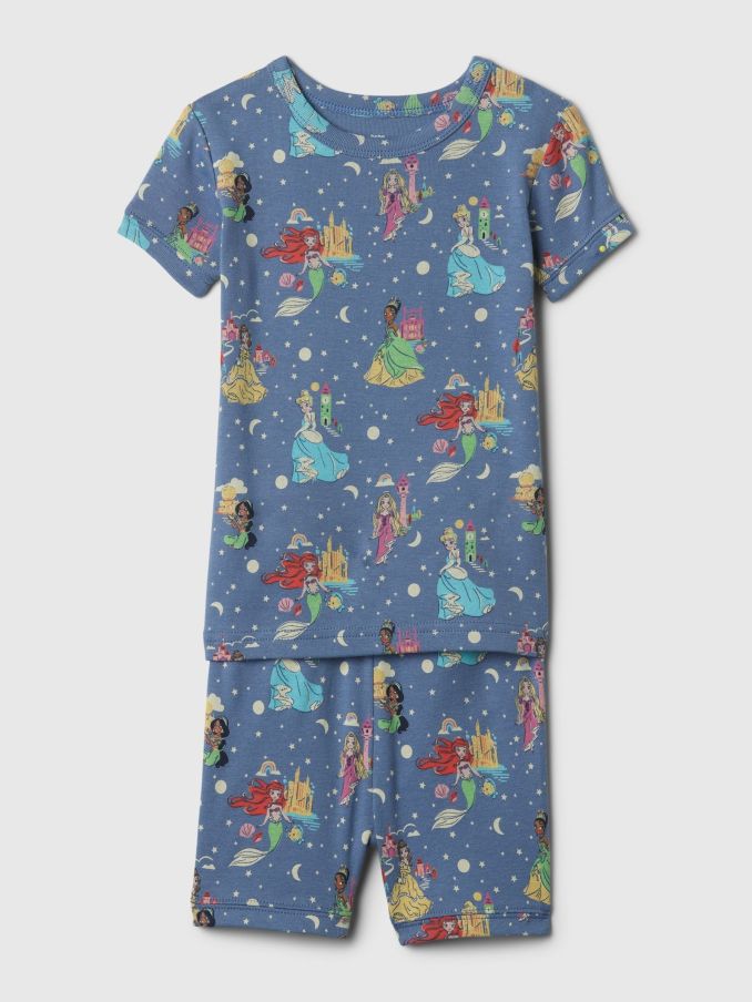 Blue Disney Princess Organic Cotton Short Sleeve Pyjama Set (6-12 months) (573340) | £10