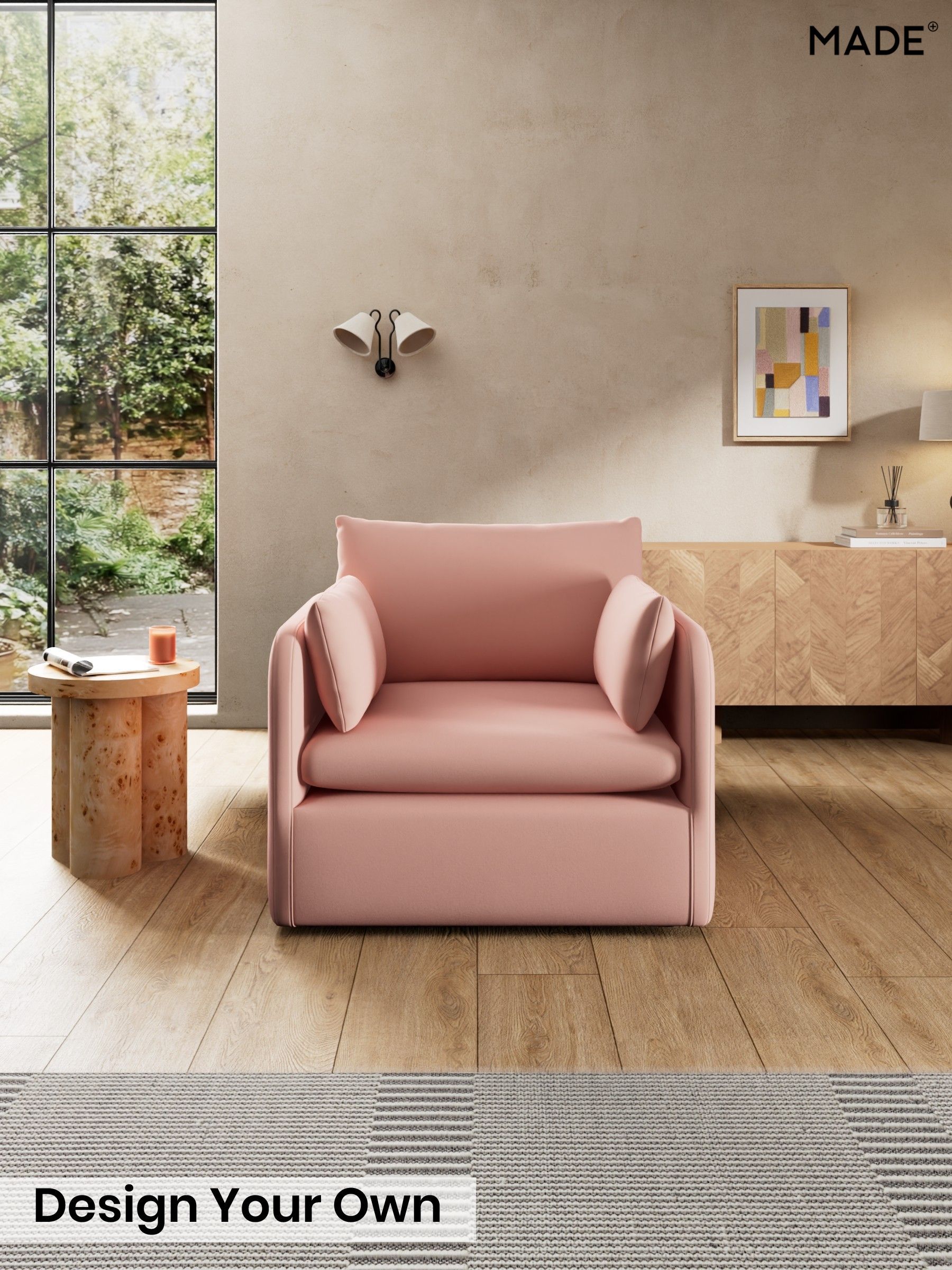 Matt Velvet Easy Clean/Blush Pink - Jackson By Made