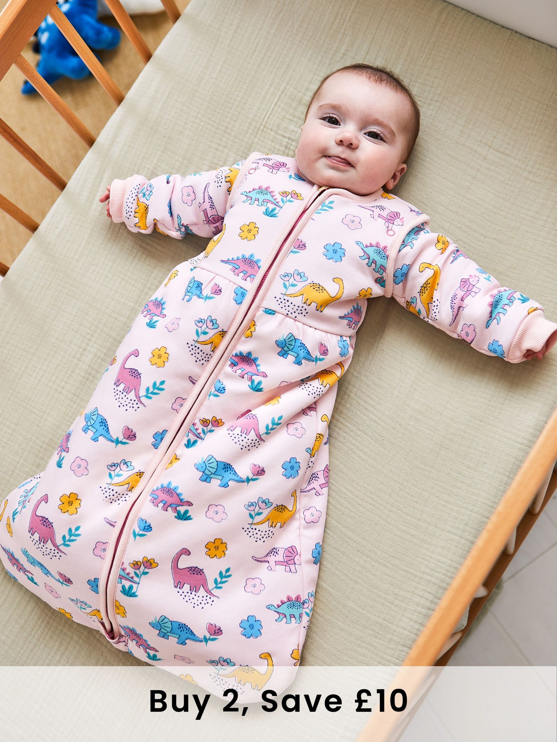 Pink Dino 3.5 Tog Baby Sleeping Bag (584161) | £39