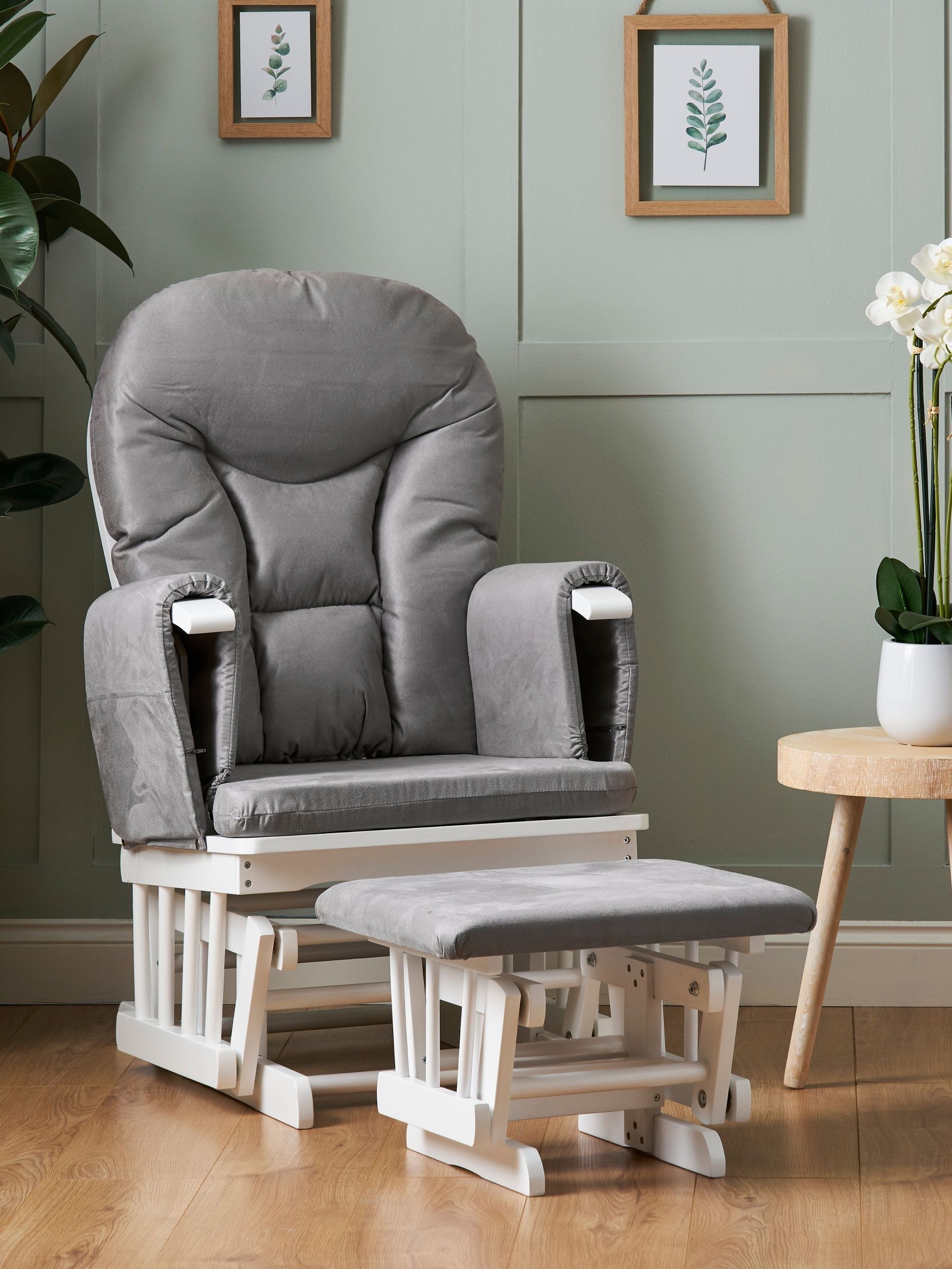 Obaby Grey Reclining Glider Nursing Chair And Stool (585143) | £250