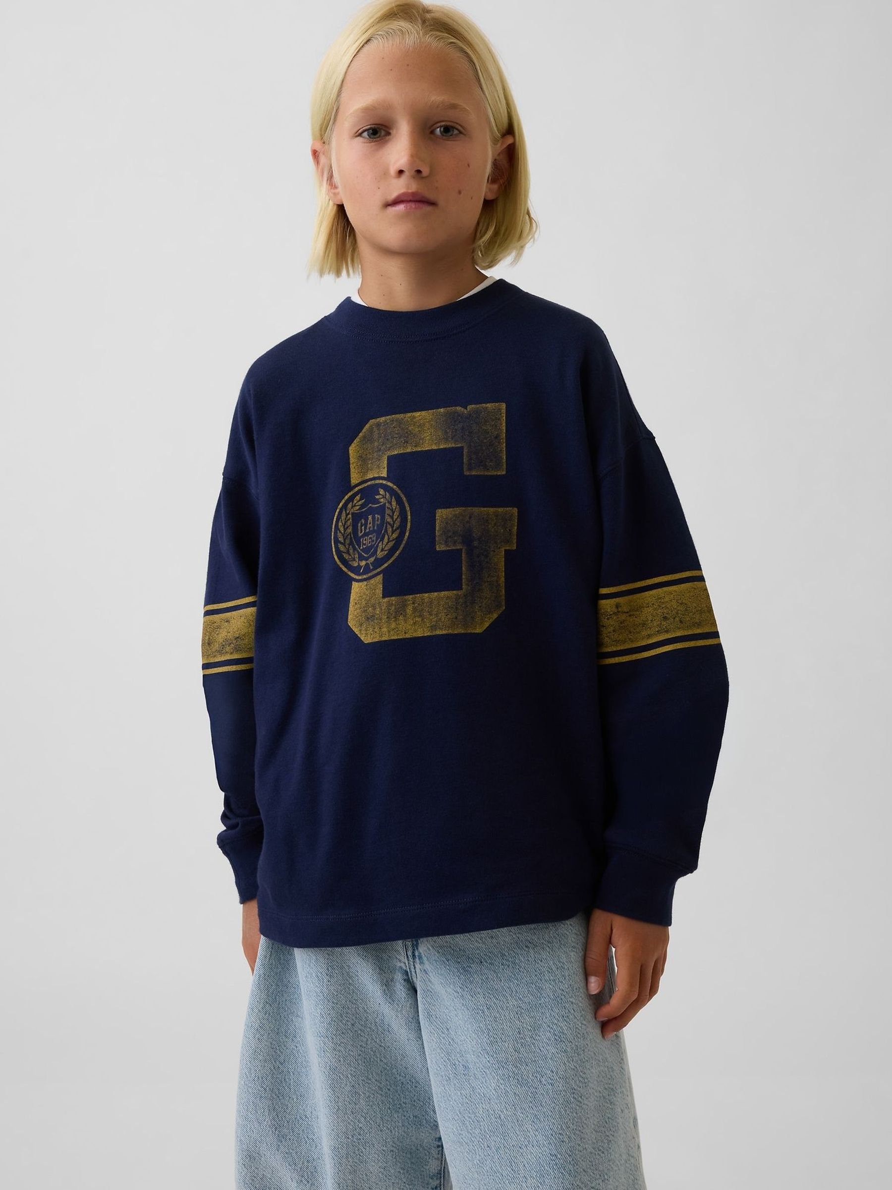 Navy - Heavyweight Oversized Graphic T-shirt