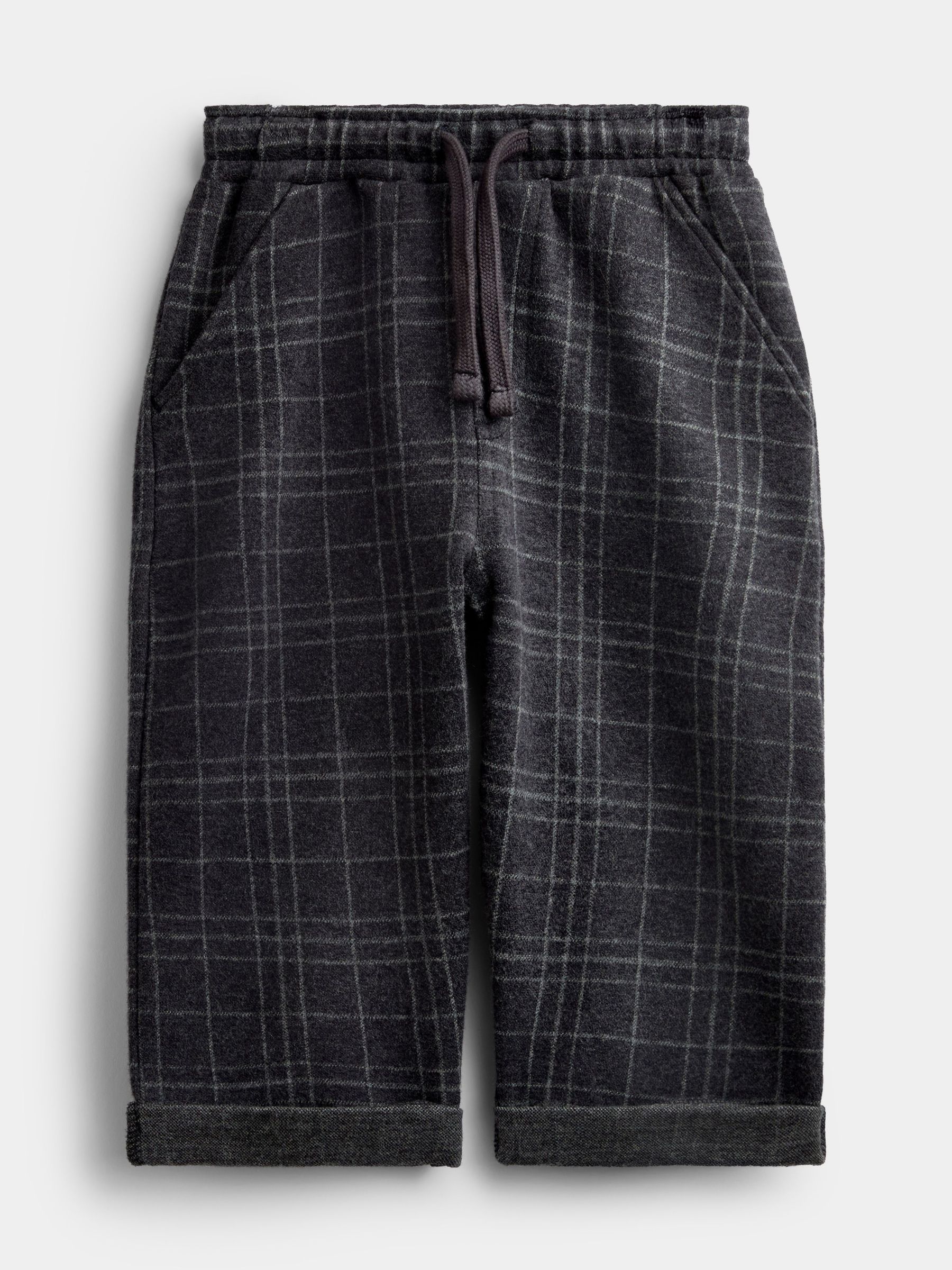 Grey Check - Jacquard Jersey Relaxed Trousers