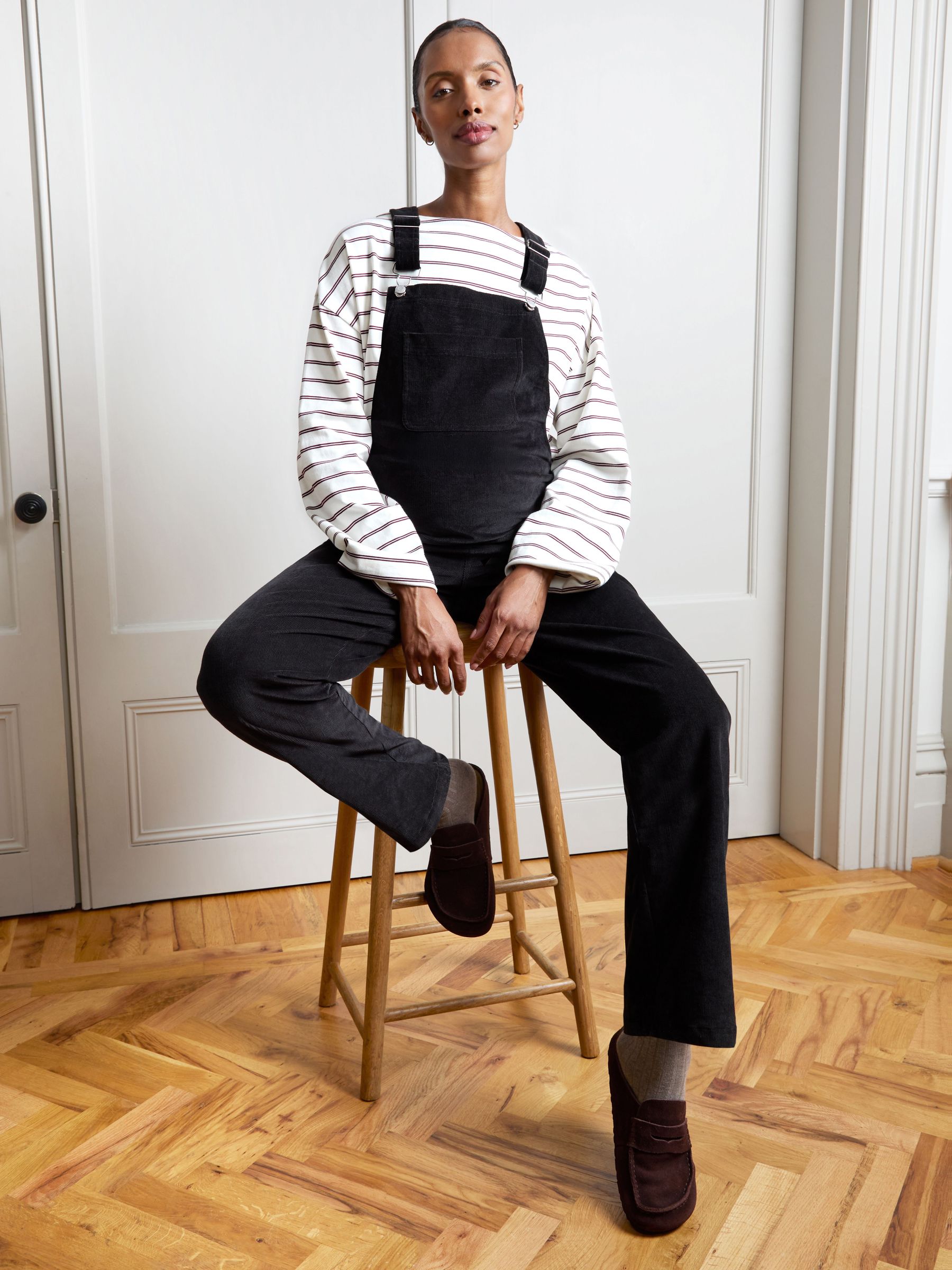 Black Cord - Maternity Dungarees