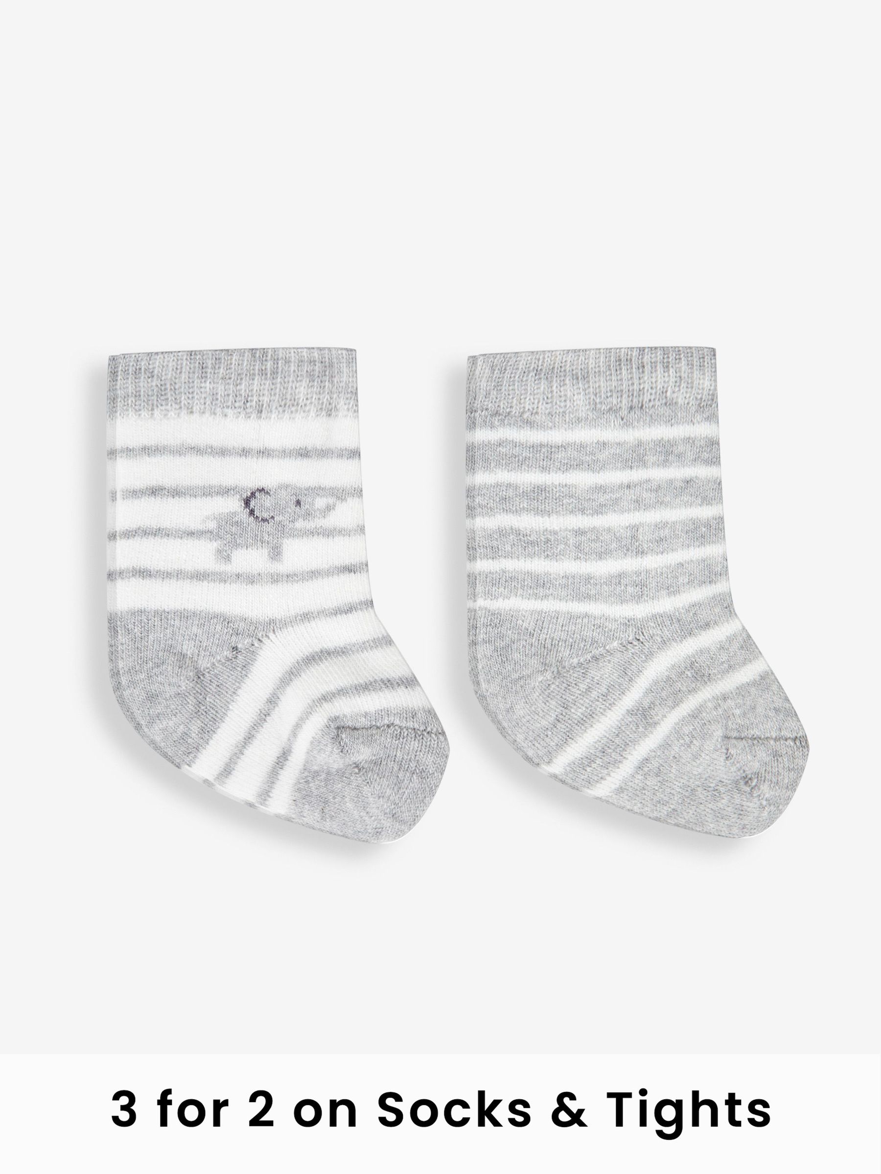 Grey Elephant 2-Pack Baby Socks (593432) | £7.50