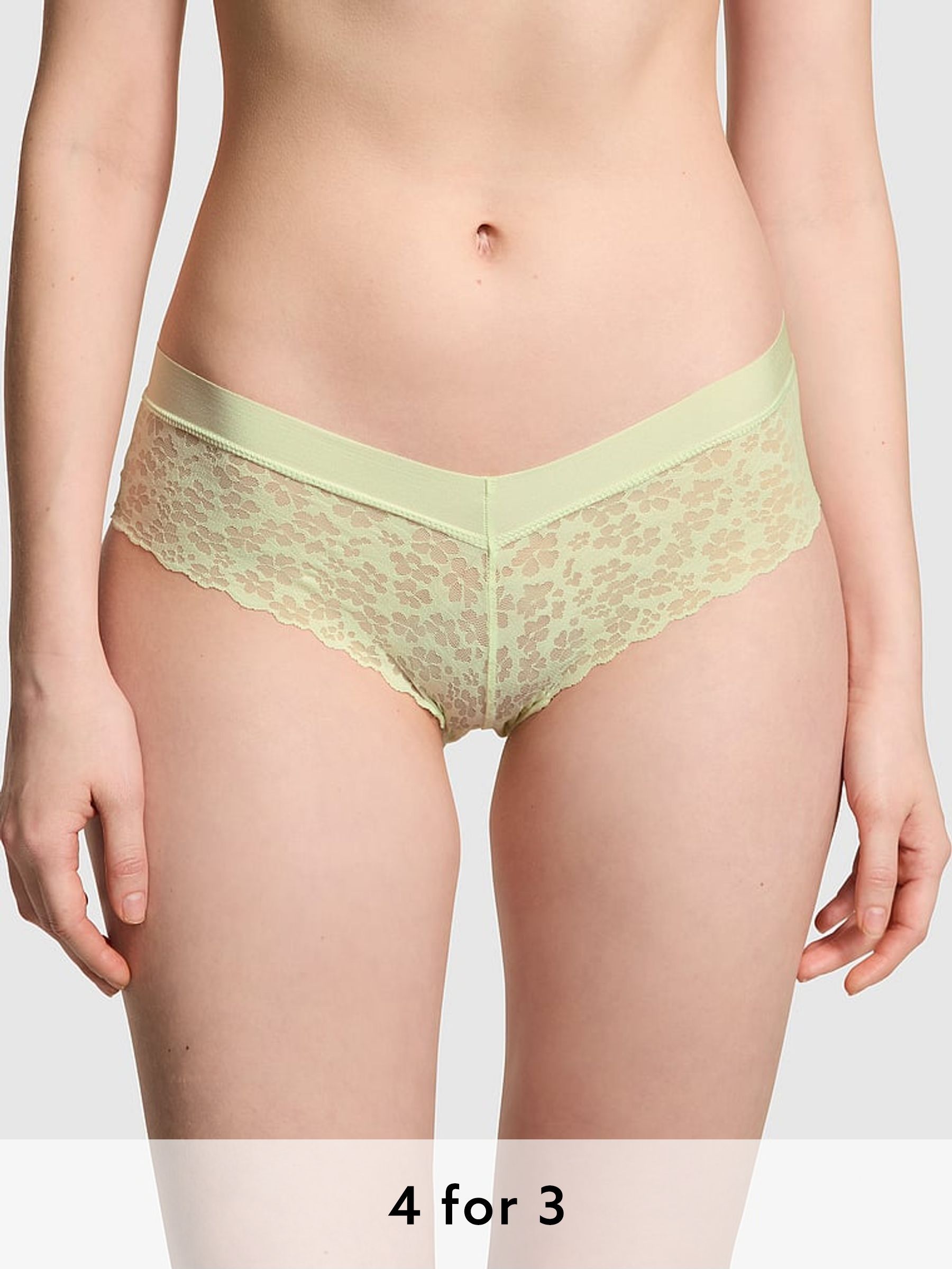 Lime Cream Green Hipster No Show Lace Knickers (596004) | £9
