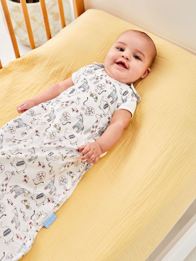 White Safari Print 1 Tog Baby Sheet Sleeping Bag (600318) | £20