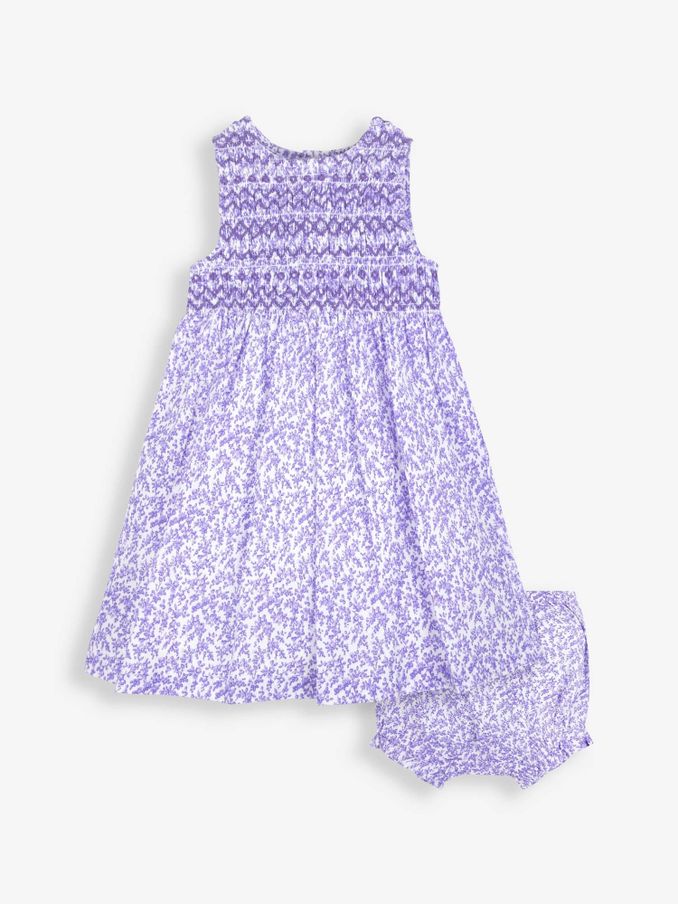 Lilac - Bud Floral Print Smocked Dress