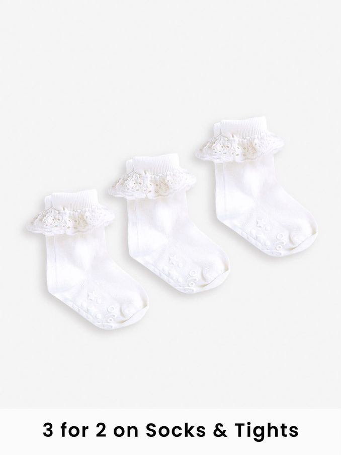 White 3-Pack Frilly Socks (602288) | £9.50