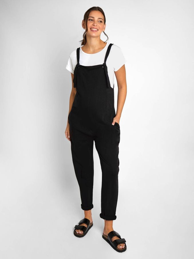 Black Jersey Maternity Dungarees (613290) | £39.50