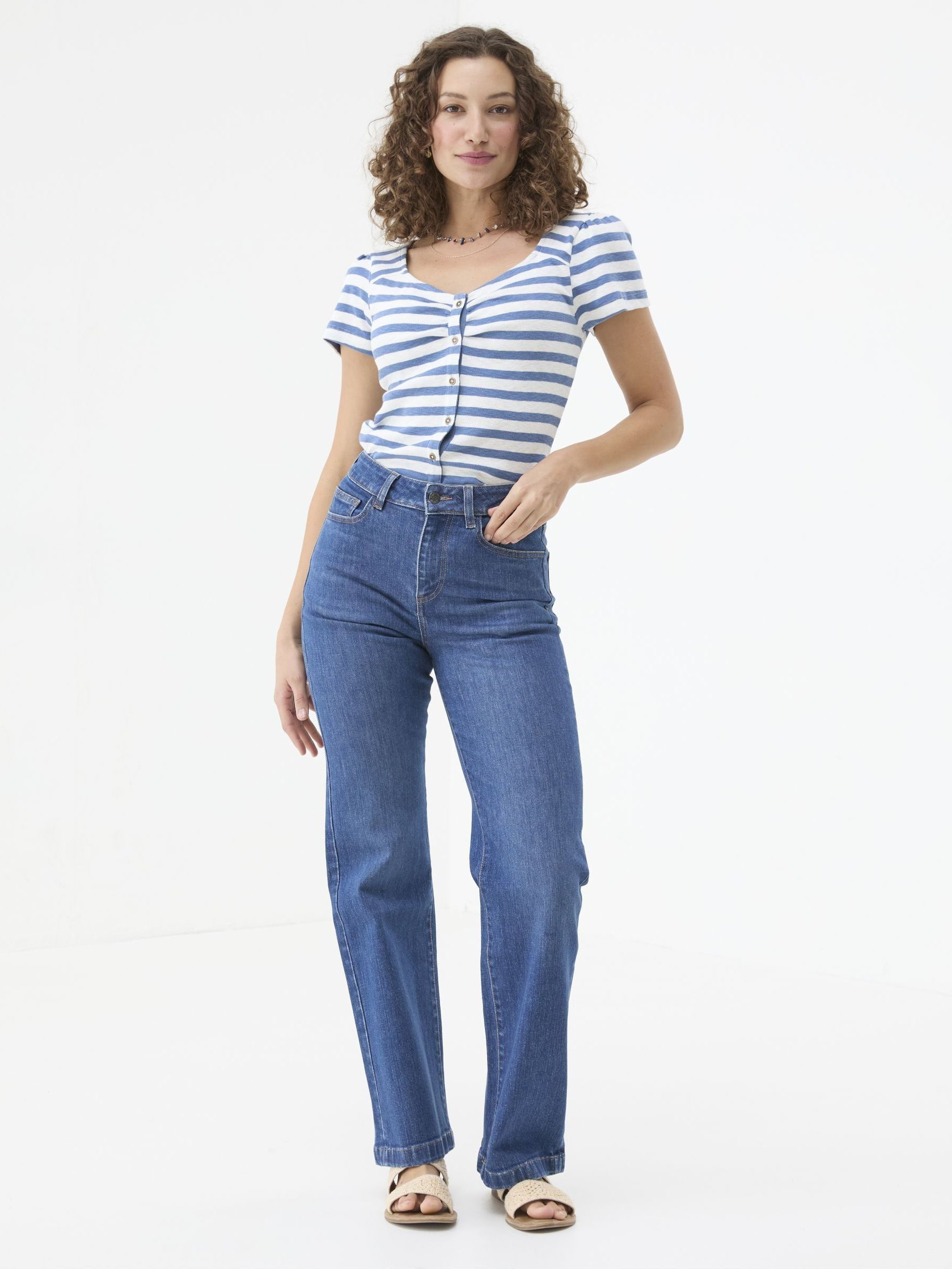 Elise Indigo Blue Wide Leg Jeans (614450) | £59