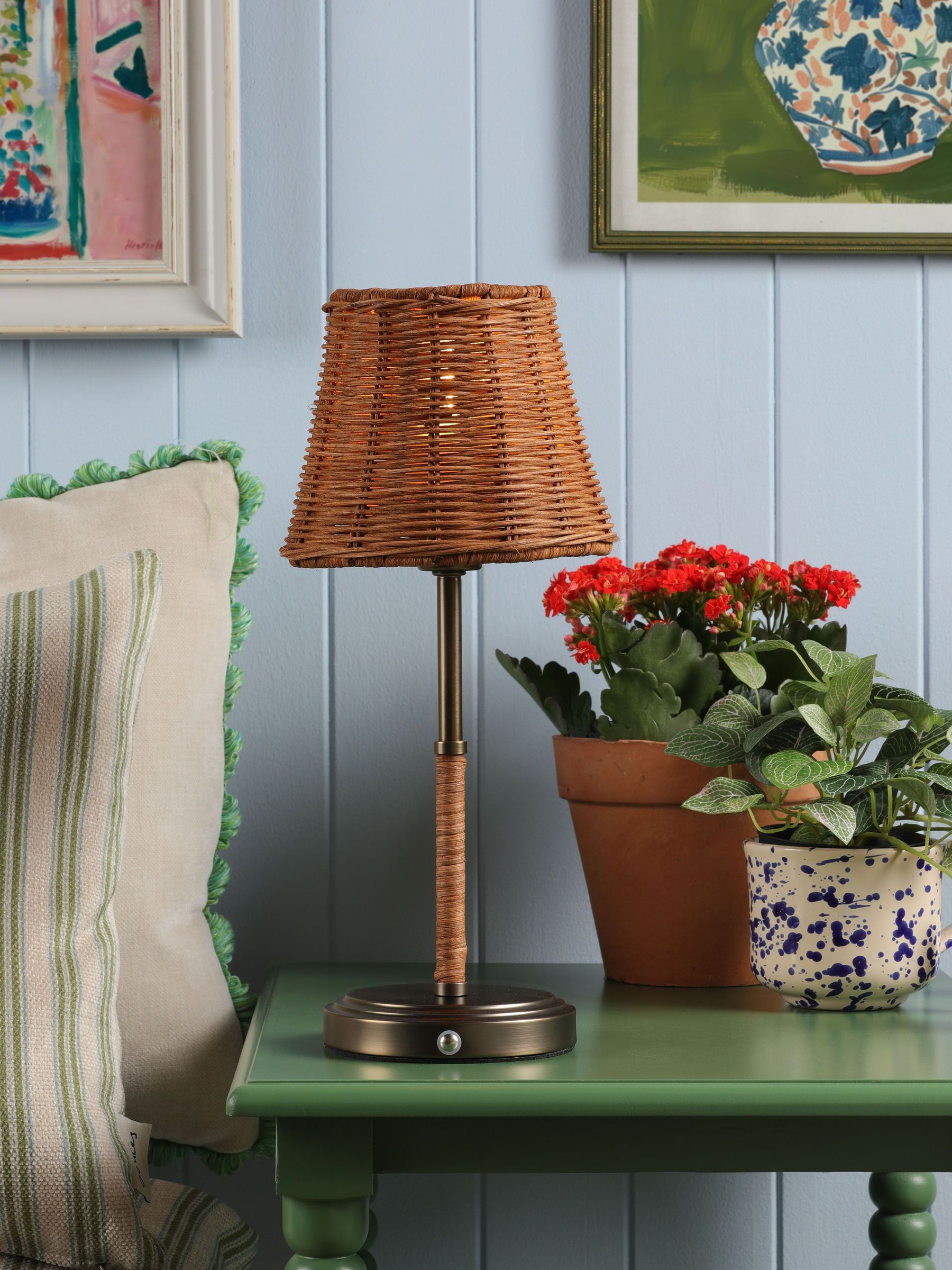 Elcot Rechargeable Led Rattan Table Lamp