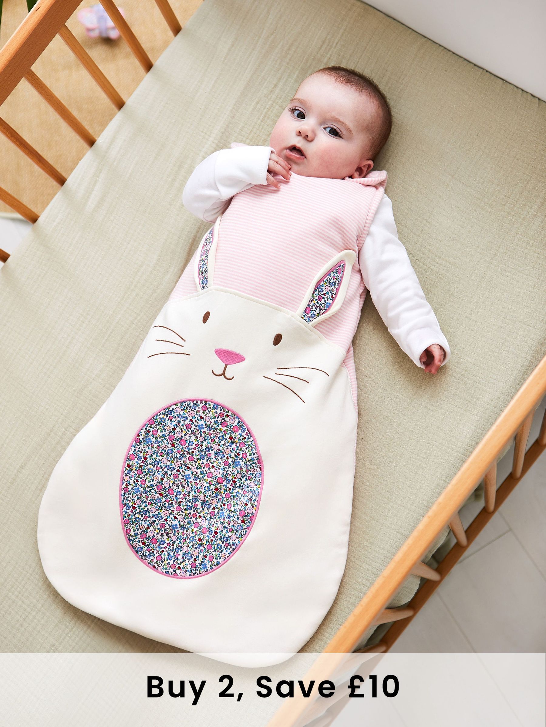 Pink Bunny Appliqué 2.5 Tog Baby Sleeping Bag (620108) | £32