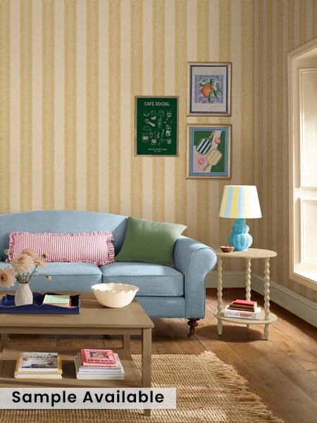 Palm Leaf Stripe 10m Wallpaper