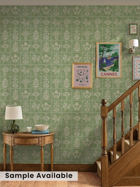 Garden Floral Grid 10m Wallpaper