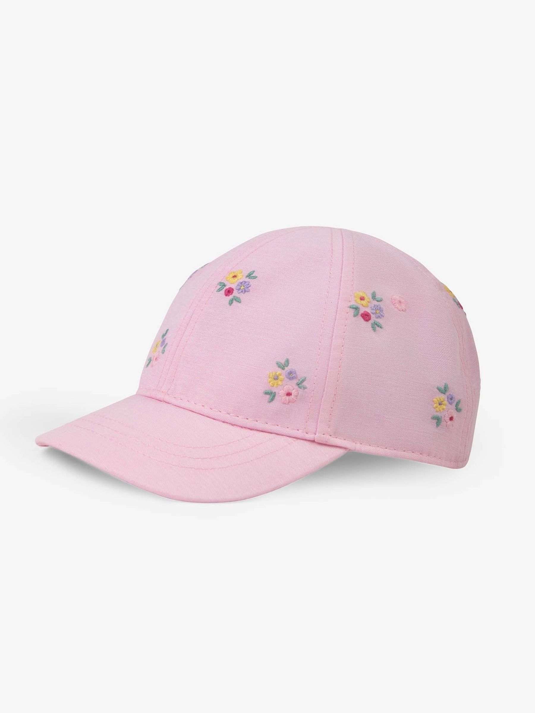 Pink - Girls' Floral Embroidered Baseball Cap