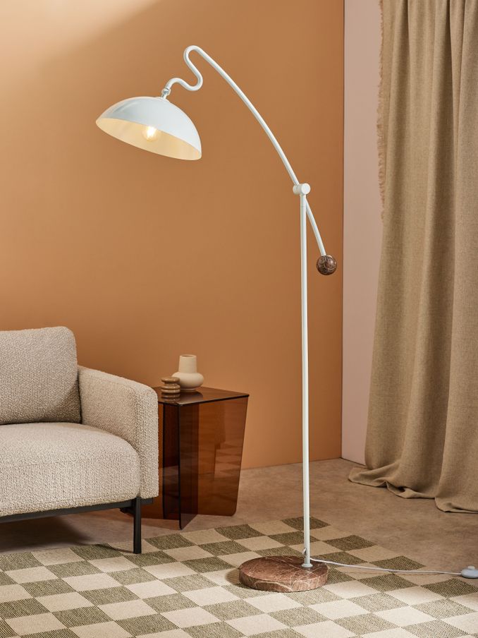 Avery Floor Lamp in Light Blue/Marble (638784) | £189